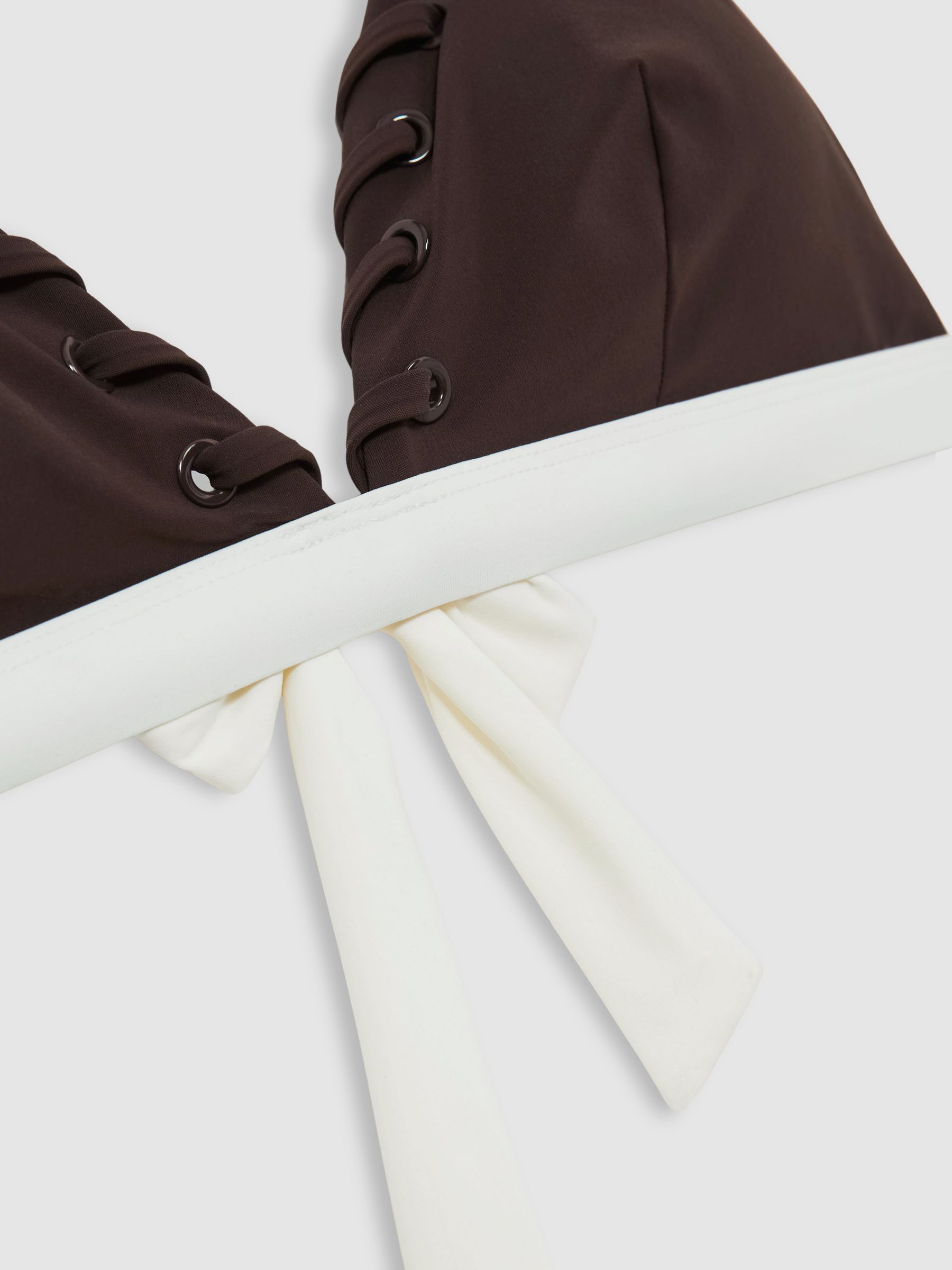 Whipstitch Triangle Bikini Top in Chocolate - image 5
