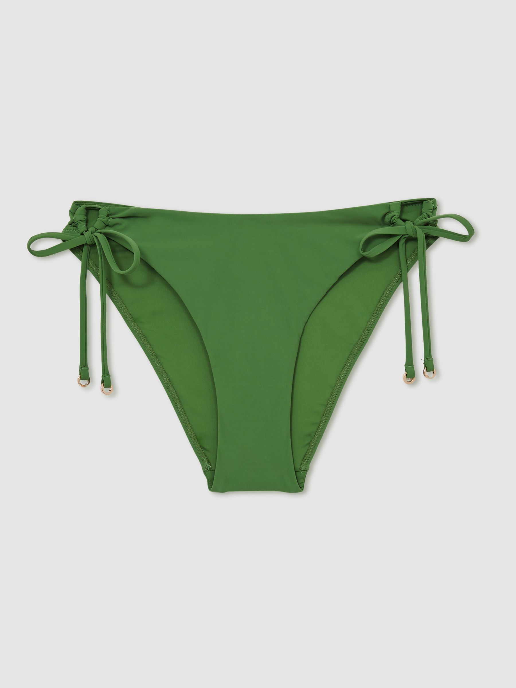 Side-Tie Bikini Bottoms in Green - Image 2 of 6