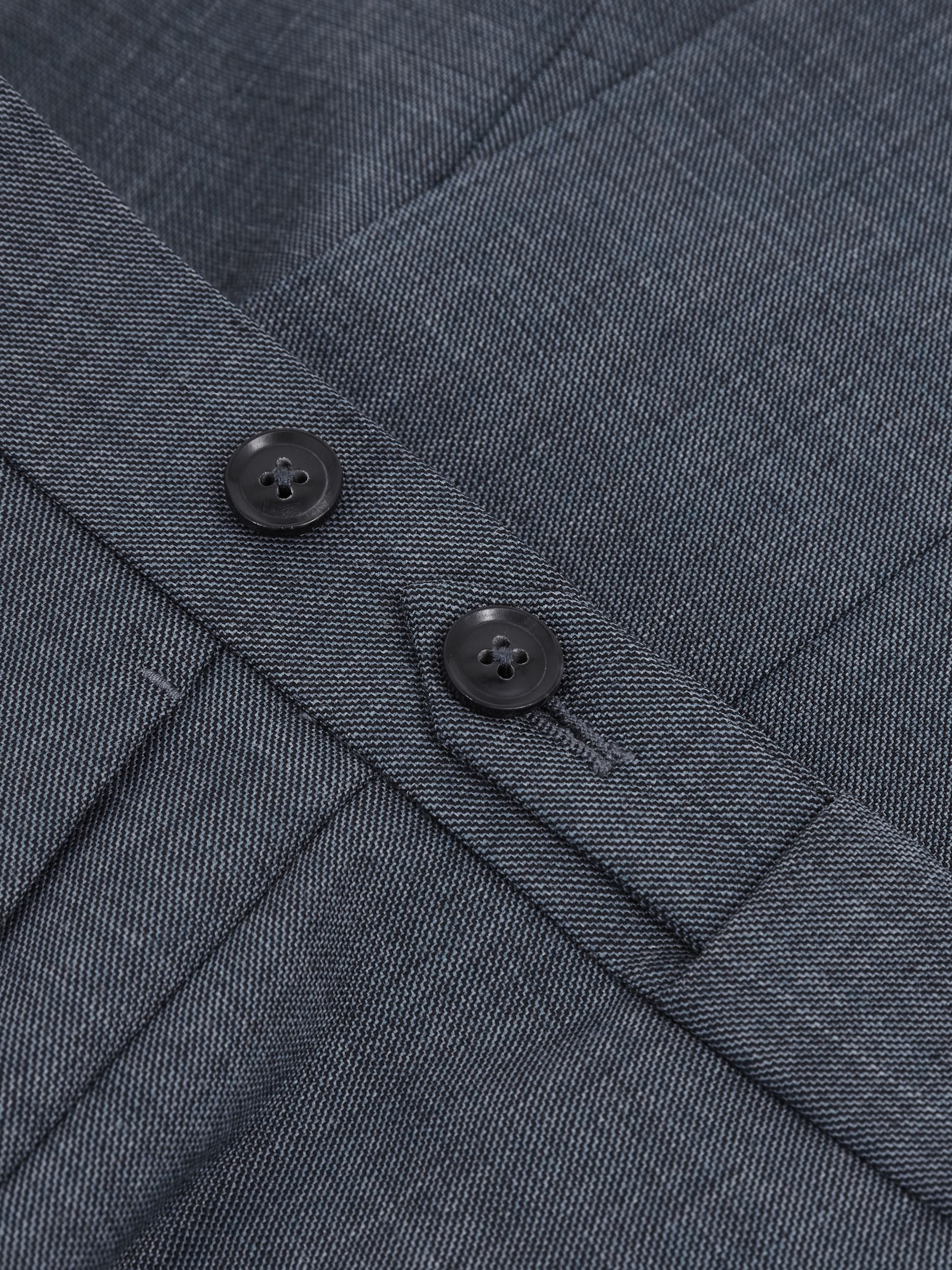 Slim-Fit Sharkskin Suit Trousers Wool-Blend in Airforce Blue - Image 9 of 10