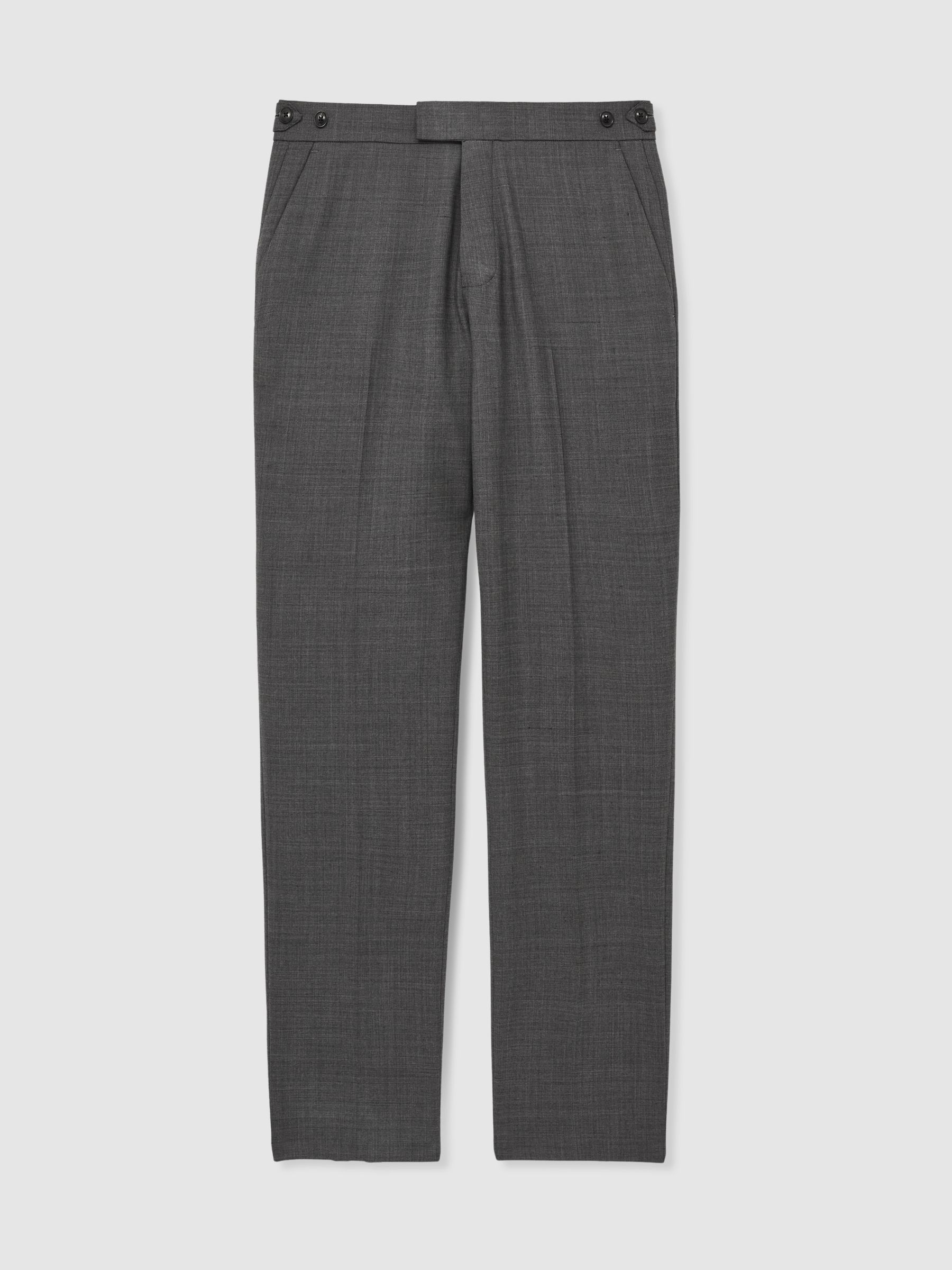 Slim-Fit Sharkskin Suit Trousers Wool-Blend in Charcoal Grey - Image 2 of 9