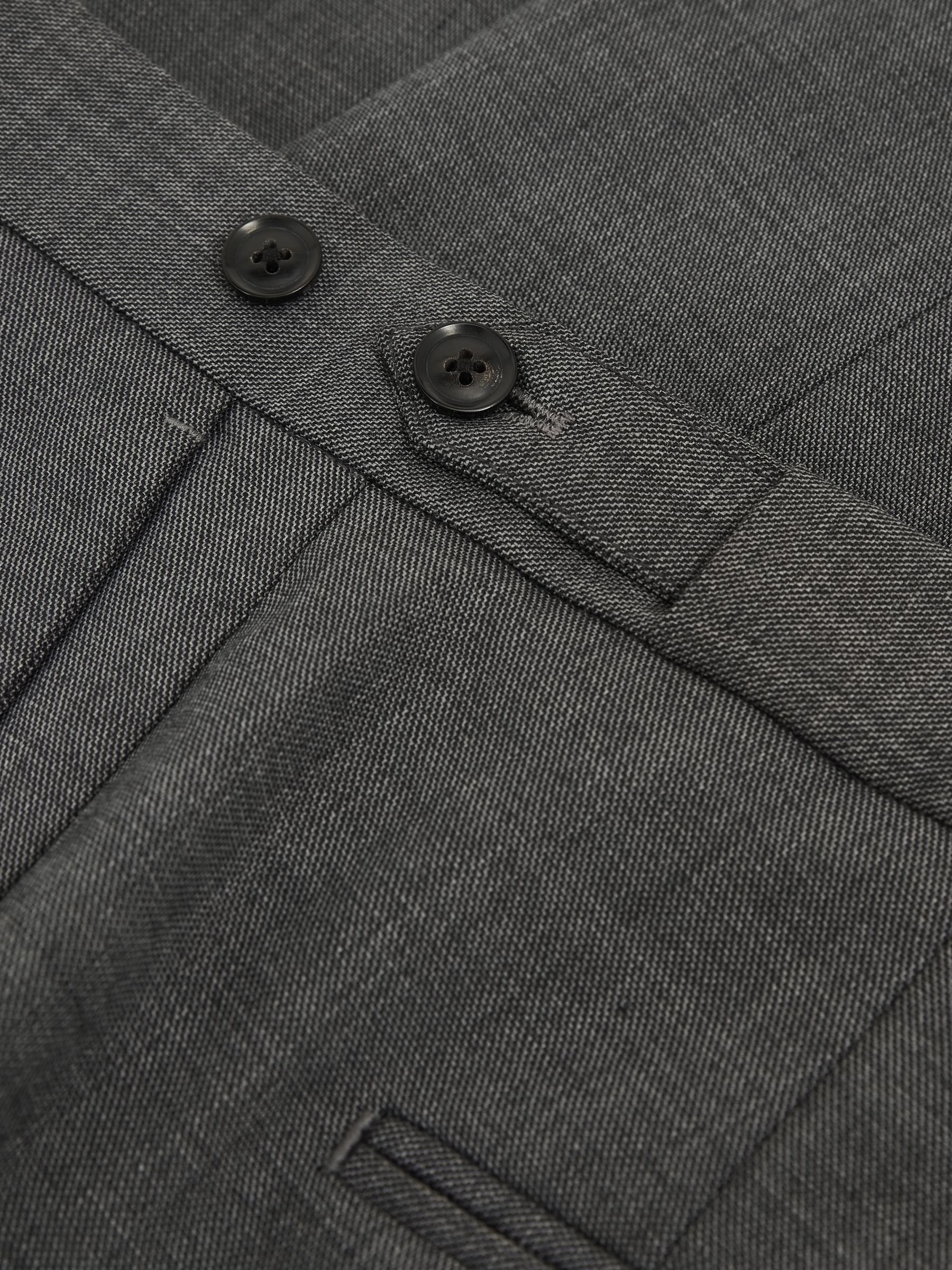 Slim-Fit Sharkskin Suit Trousers Wool-Blend in Charcoal Grey - Image 8 of 9