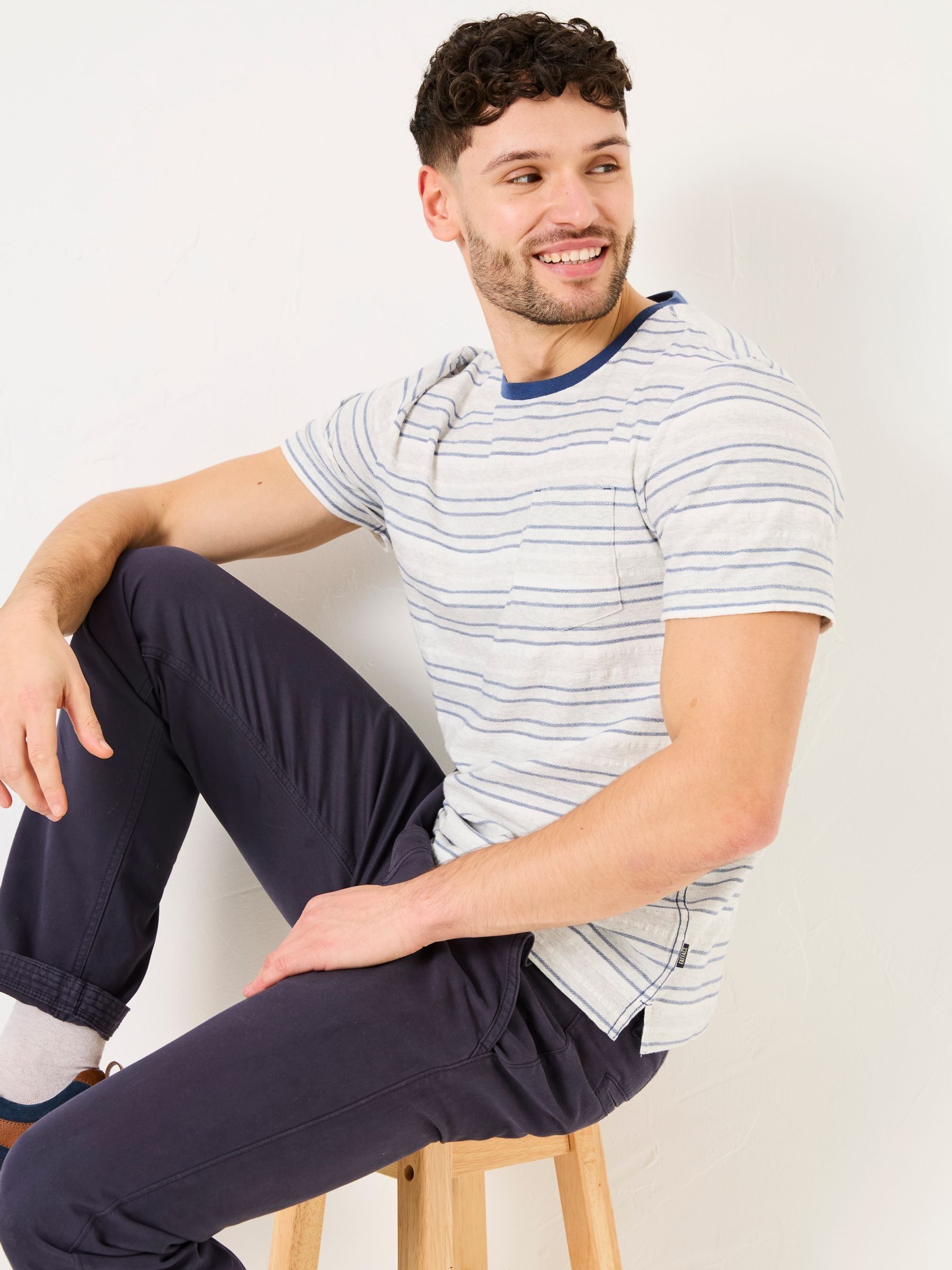 Oakdale White Striped T-shirt - Image 3 of 5