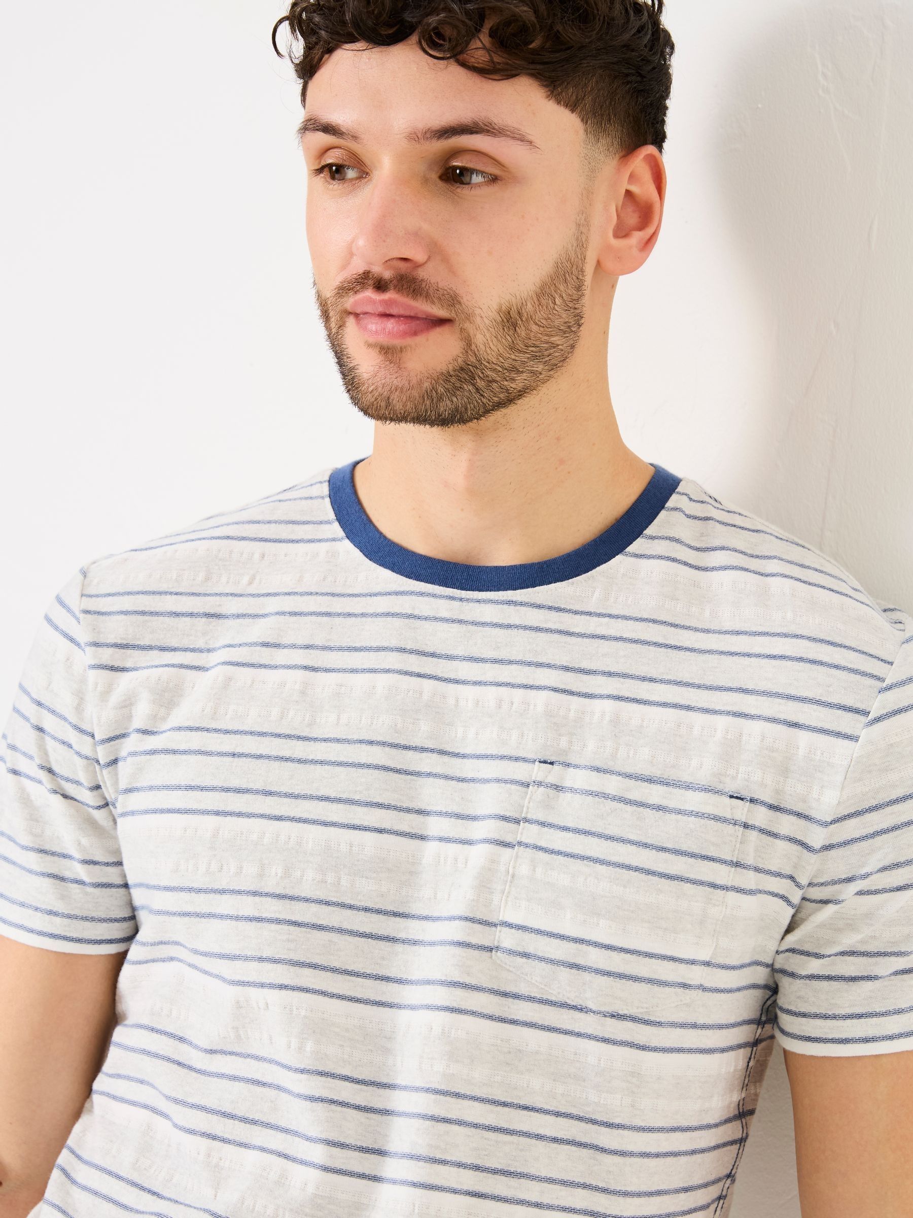 Oakdale White Striped T-shirt - Image 4 of 5