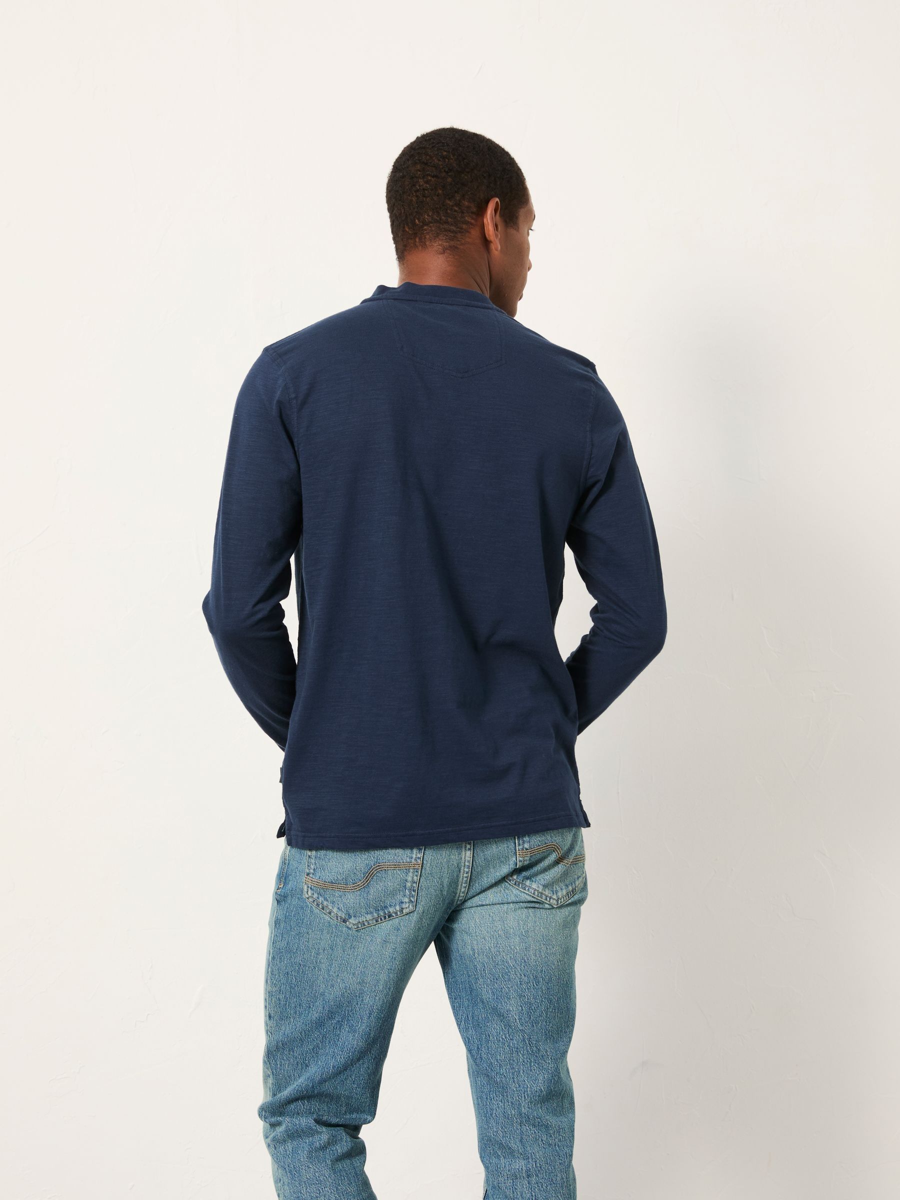 Navy Long Sleeve Woodside Slub Henley - Image 2 of 5