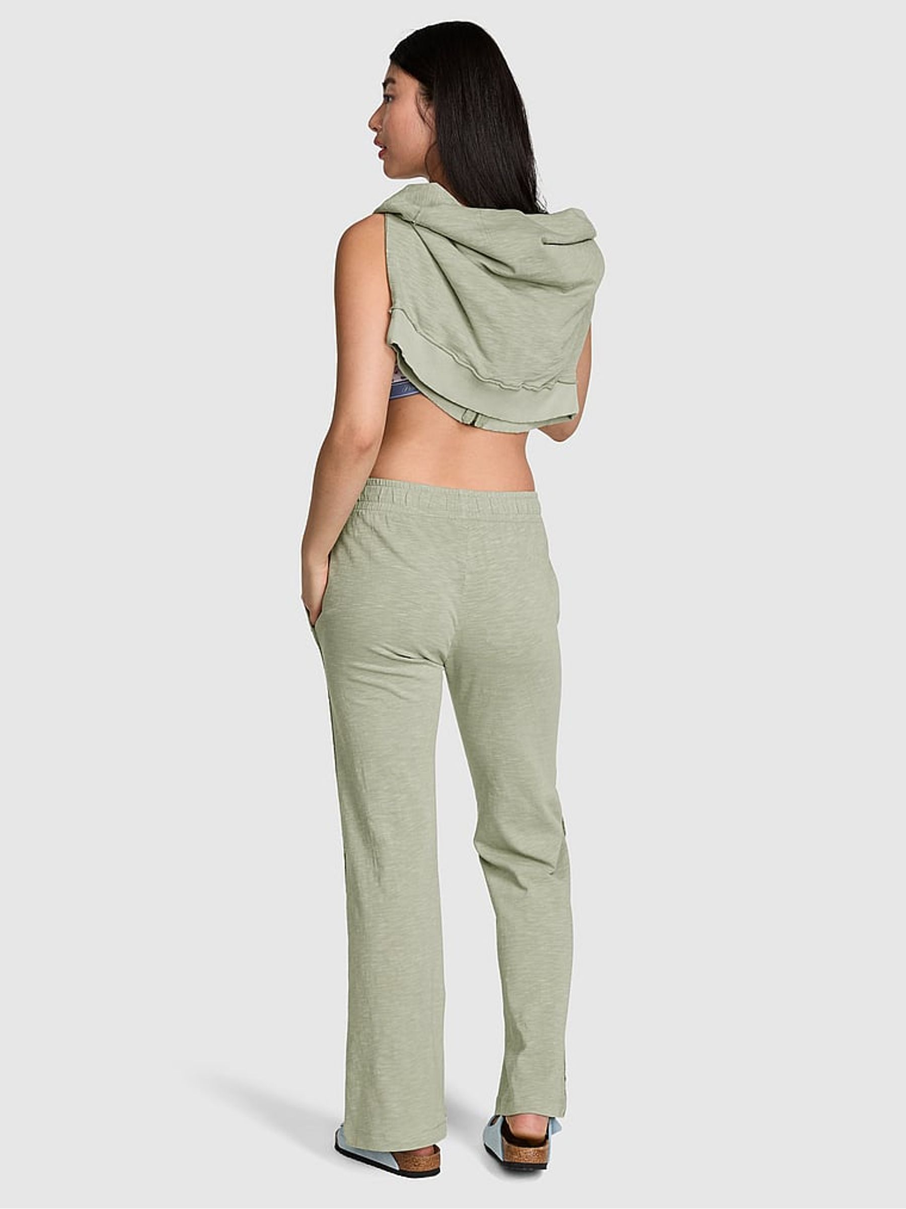 Green Garden Flared Jersey Joggers - Image 2 of 3
