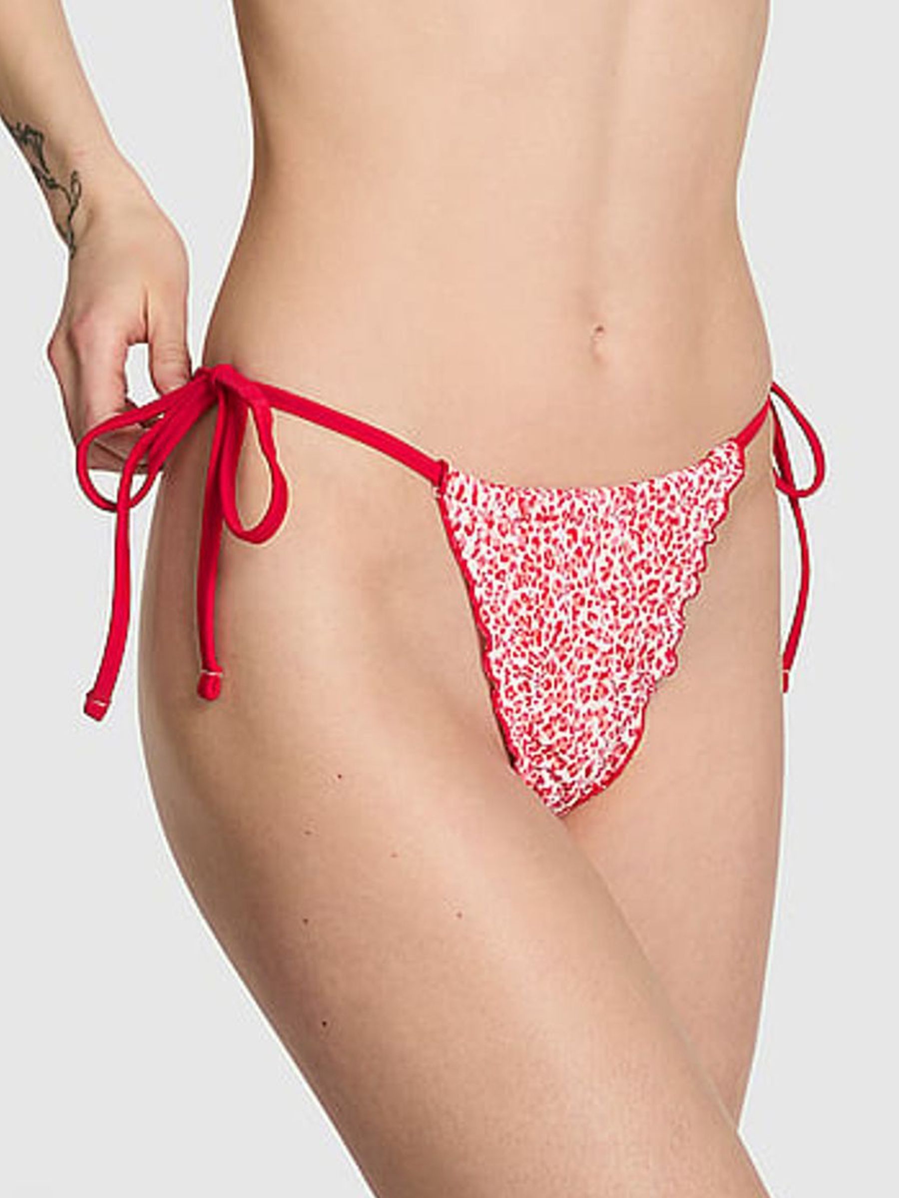 Red Leopard Reign Thong Bikini Bottoms - Image 1 of 3