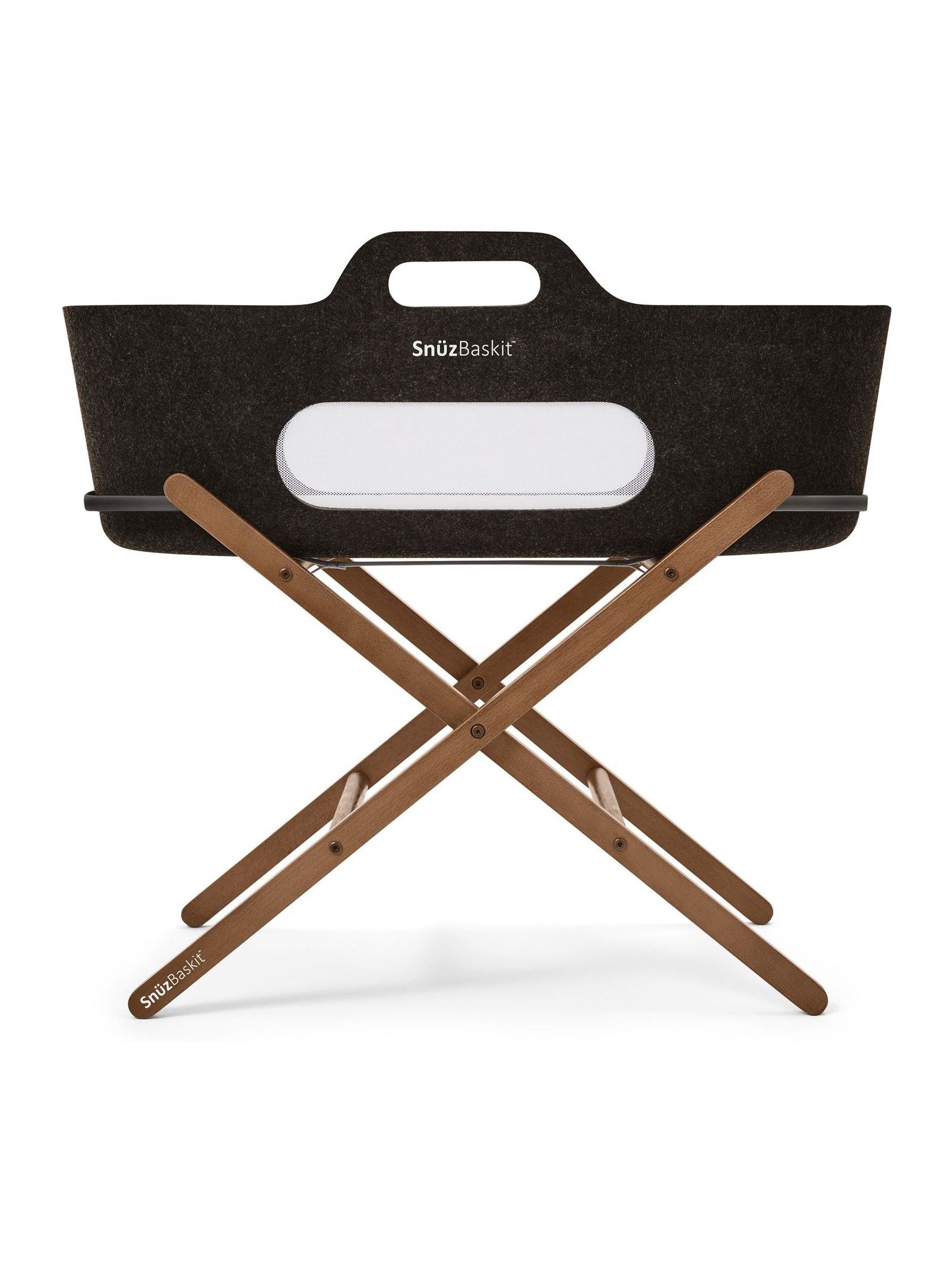Snuz Graphite/Walnut SnuzBaskit Moses Basket & Stand Set - Image 5 of 8