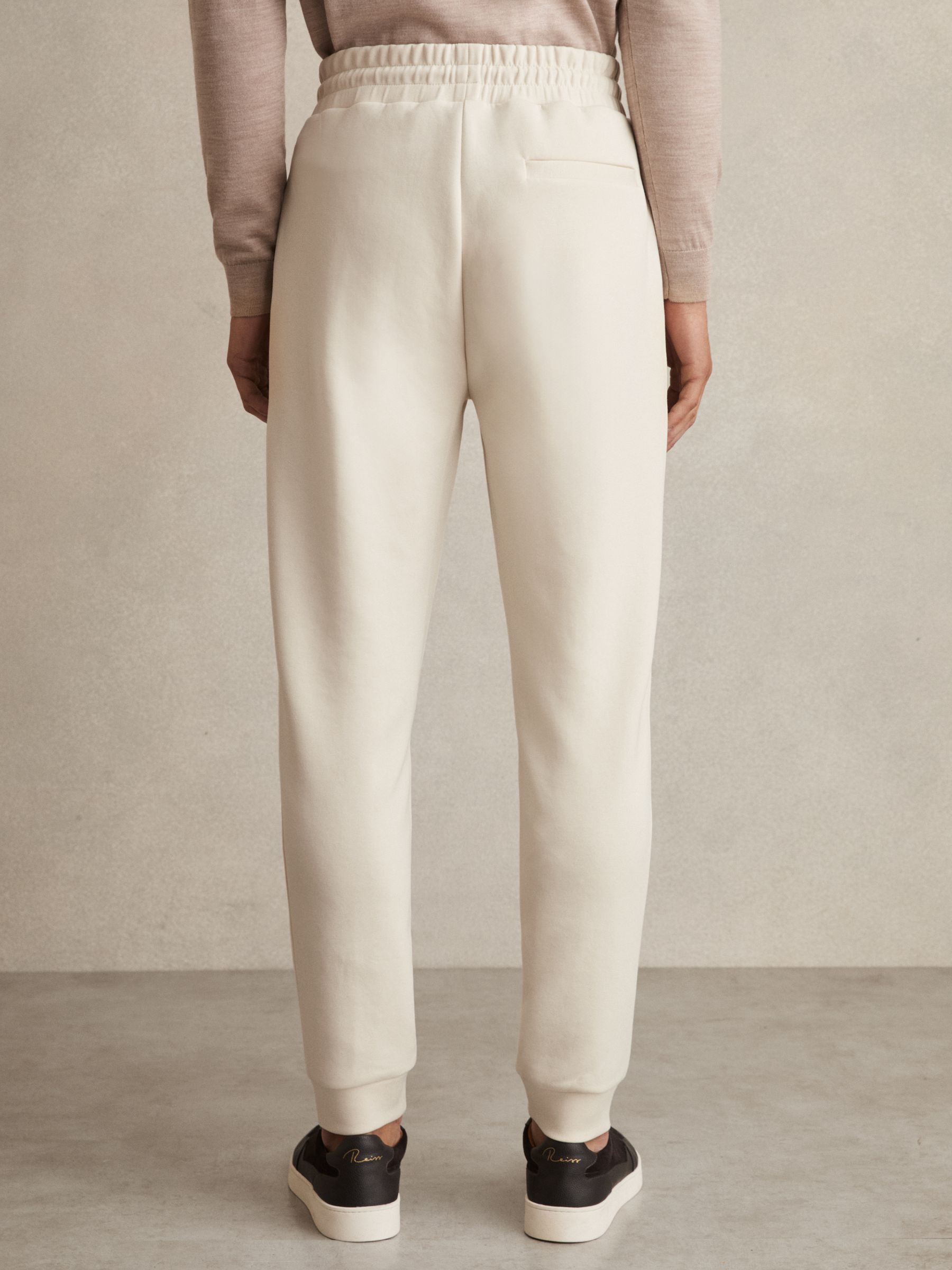Drawstring Jersey Joggers in Off White - image 4