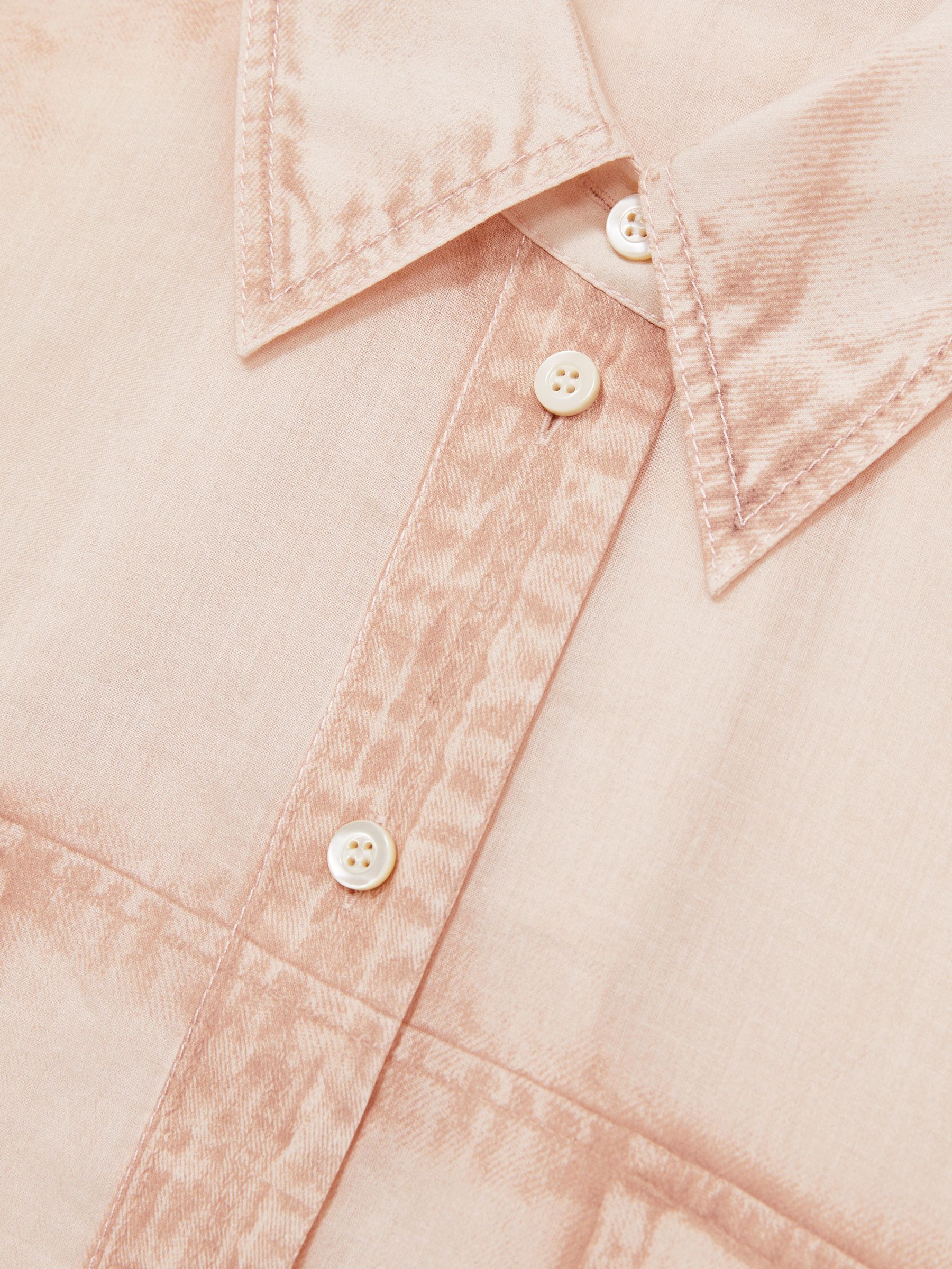 Cotton Denim-Print Cropped Shirt in Pale Pink - Image 6 of 6