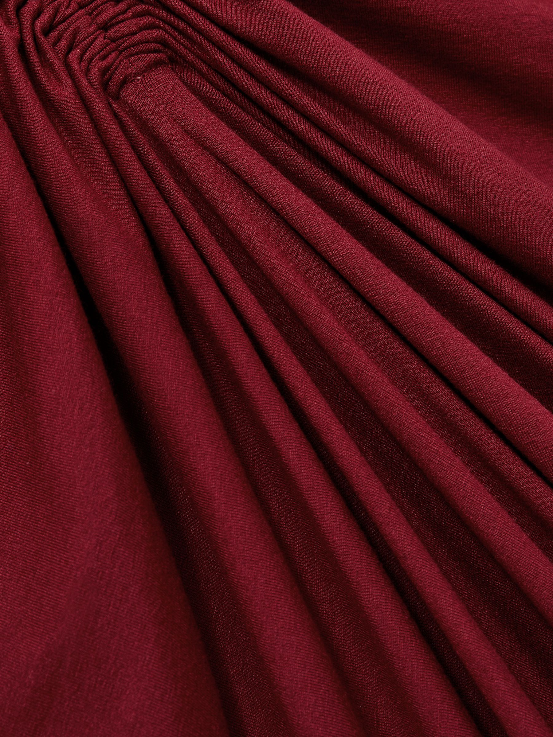 Ruched Jersey Midi Dress in Burgundy - Image 6 of 6