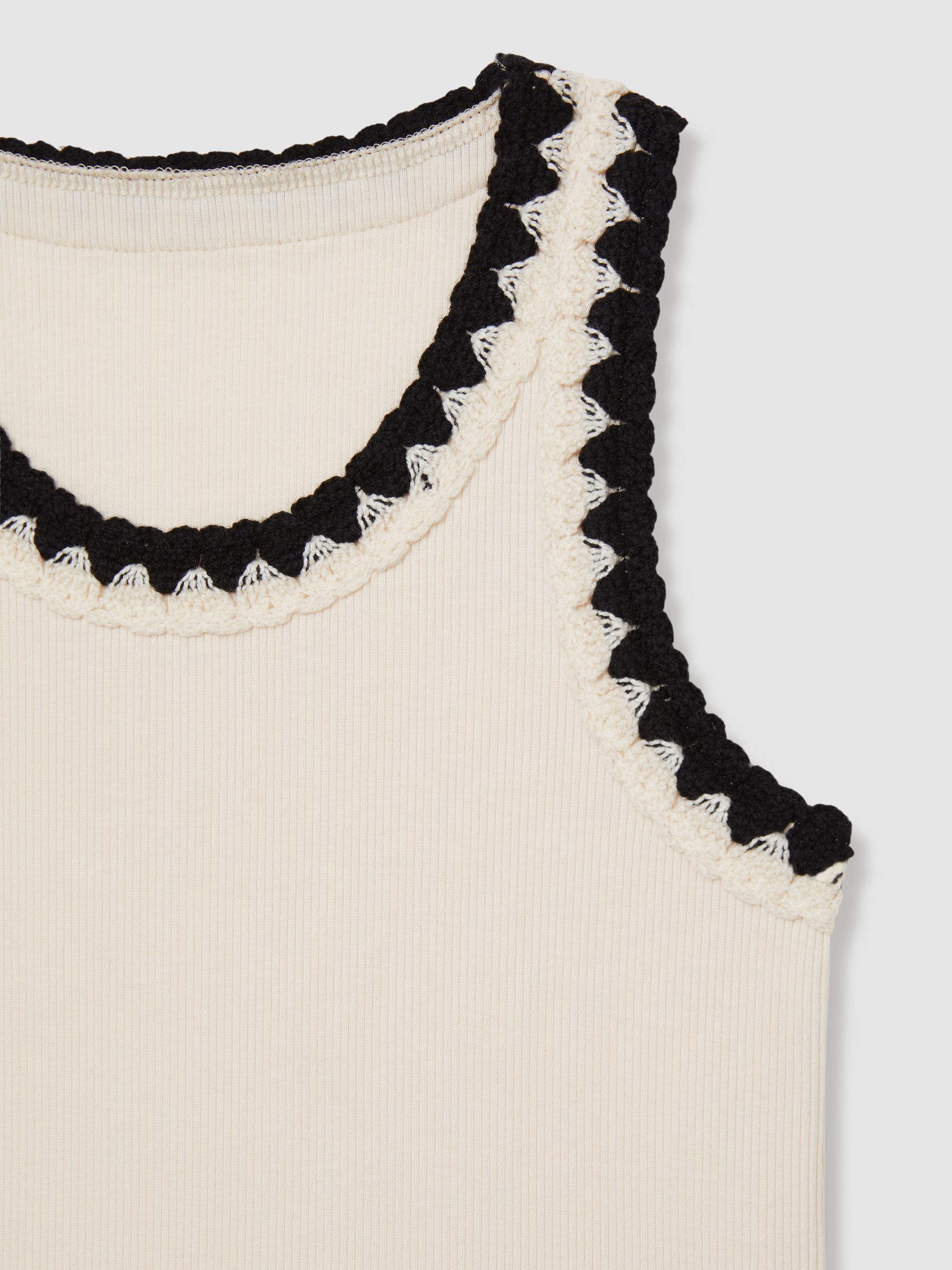 4-9 yrs Cotton Crochet-Trim Vest in Ivory - Image 4 of 4