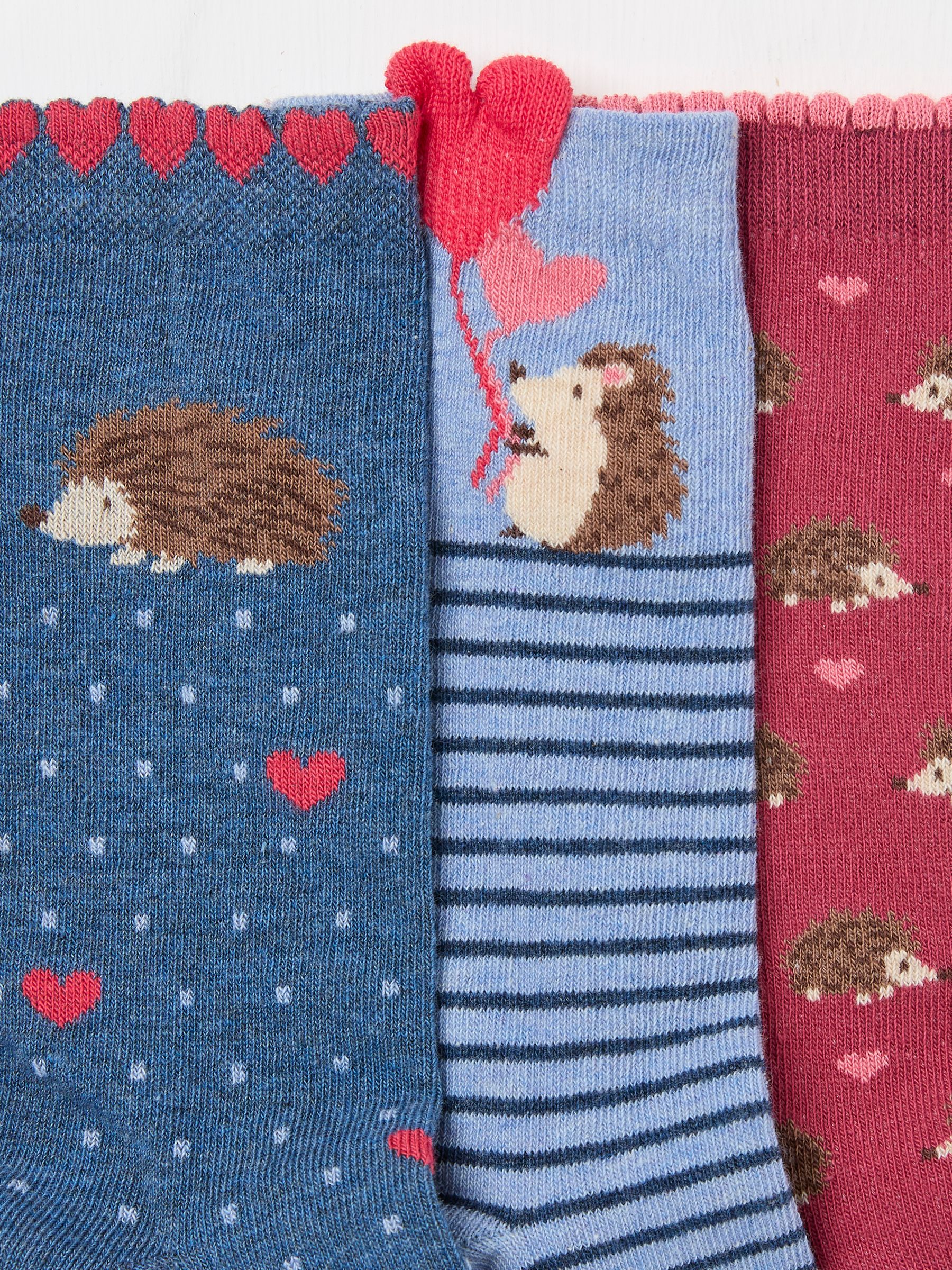 Navy Hedgehog 3 Pack Women's Socks - Image 2 of 2