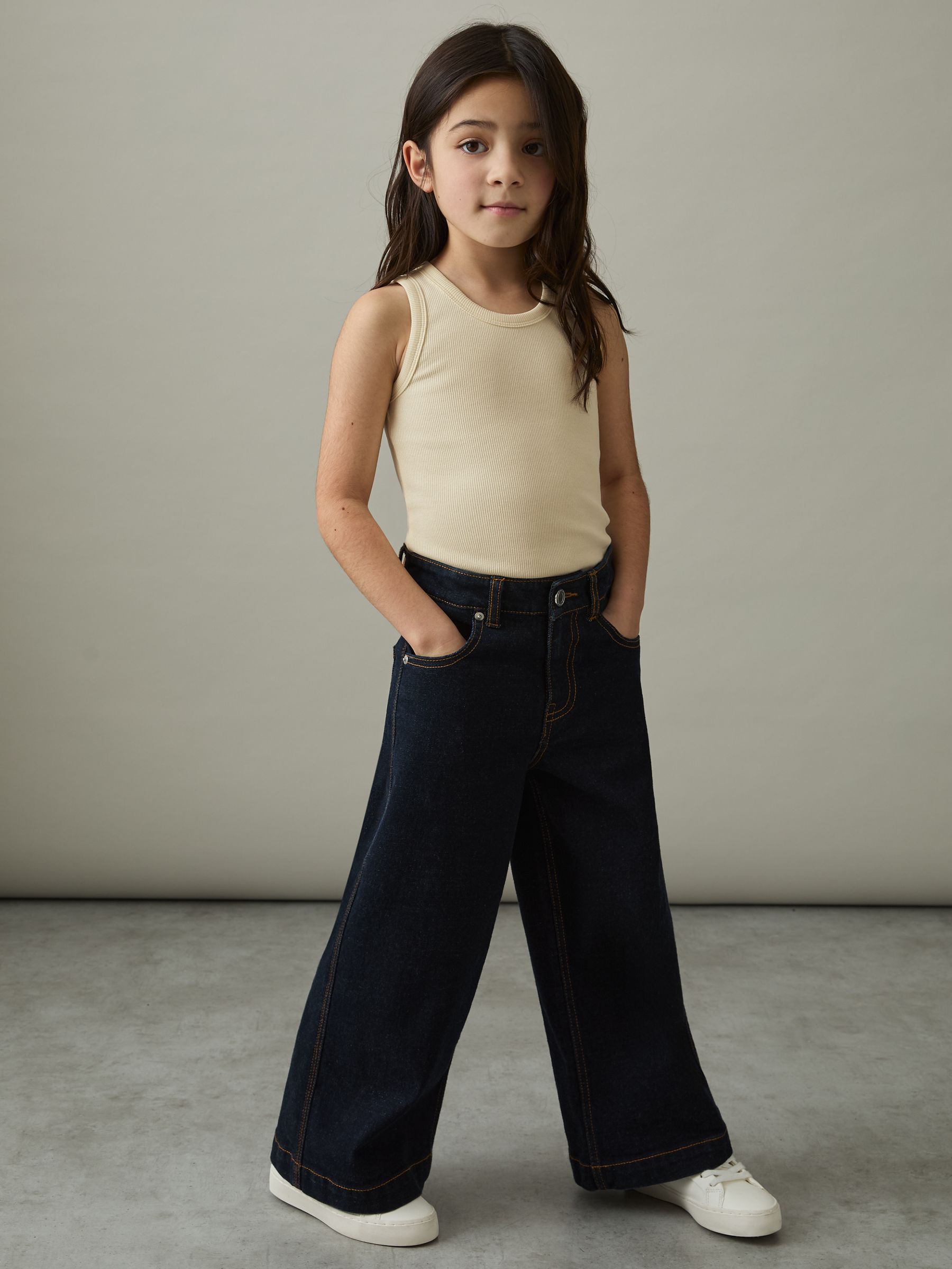 13-14 yrs Cotton Blend Ribbed Vest in Lemon - Image 3 of 4