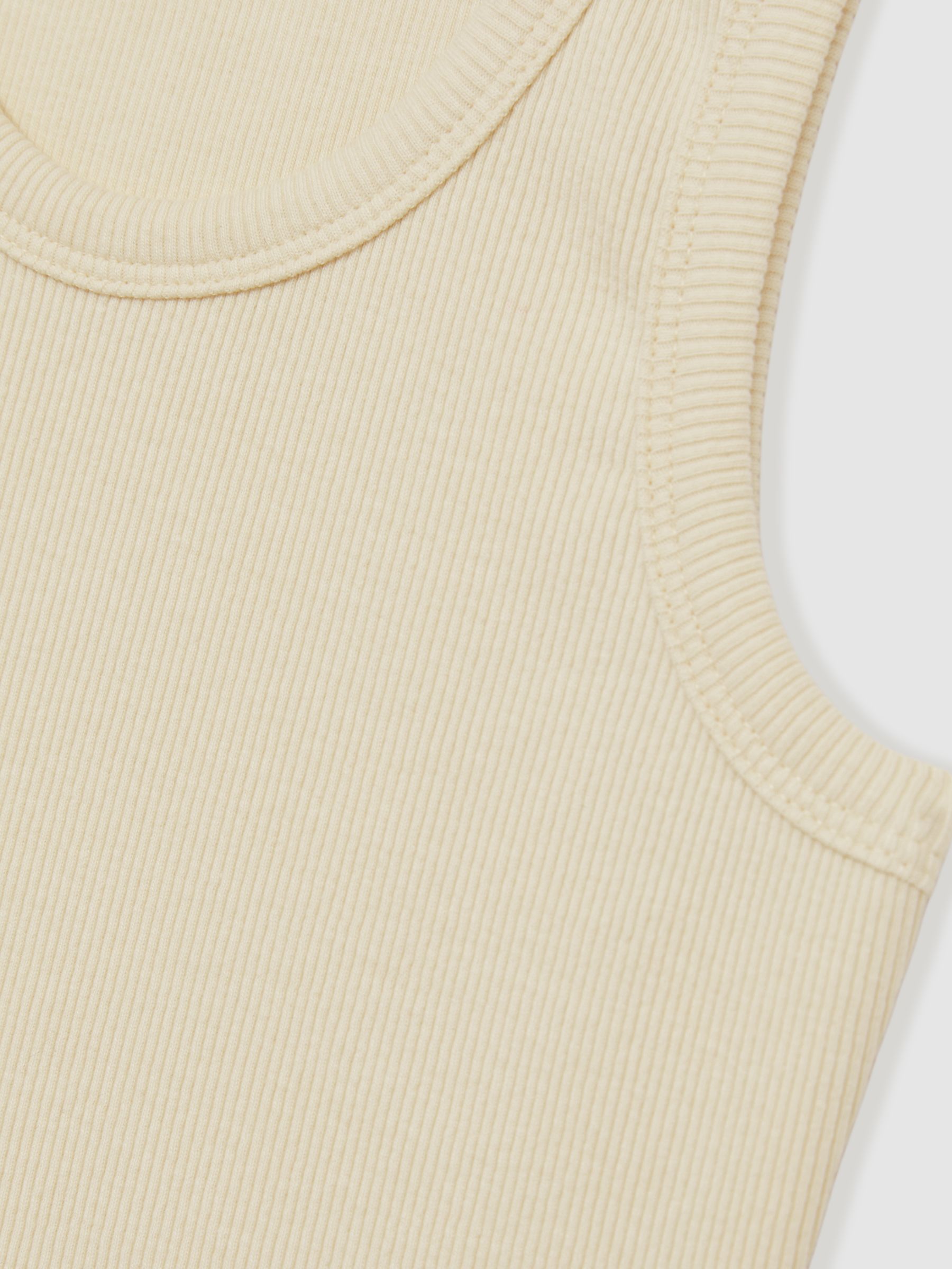 13-14 yrs Cotton Blend Ribbed Vest in Lemon - Image 4 of 4