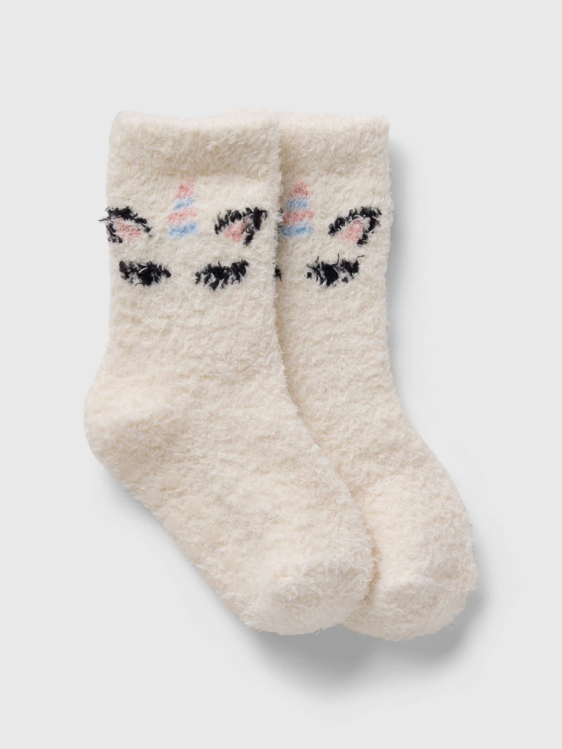 Cream Unicorn Cosy Fluffy Socks (Newborn-5yrs) - Image 1 of 1