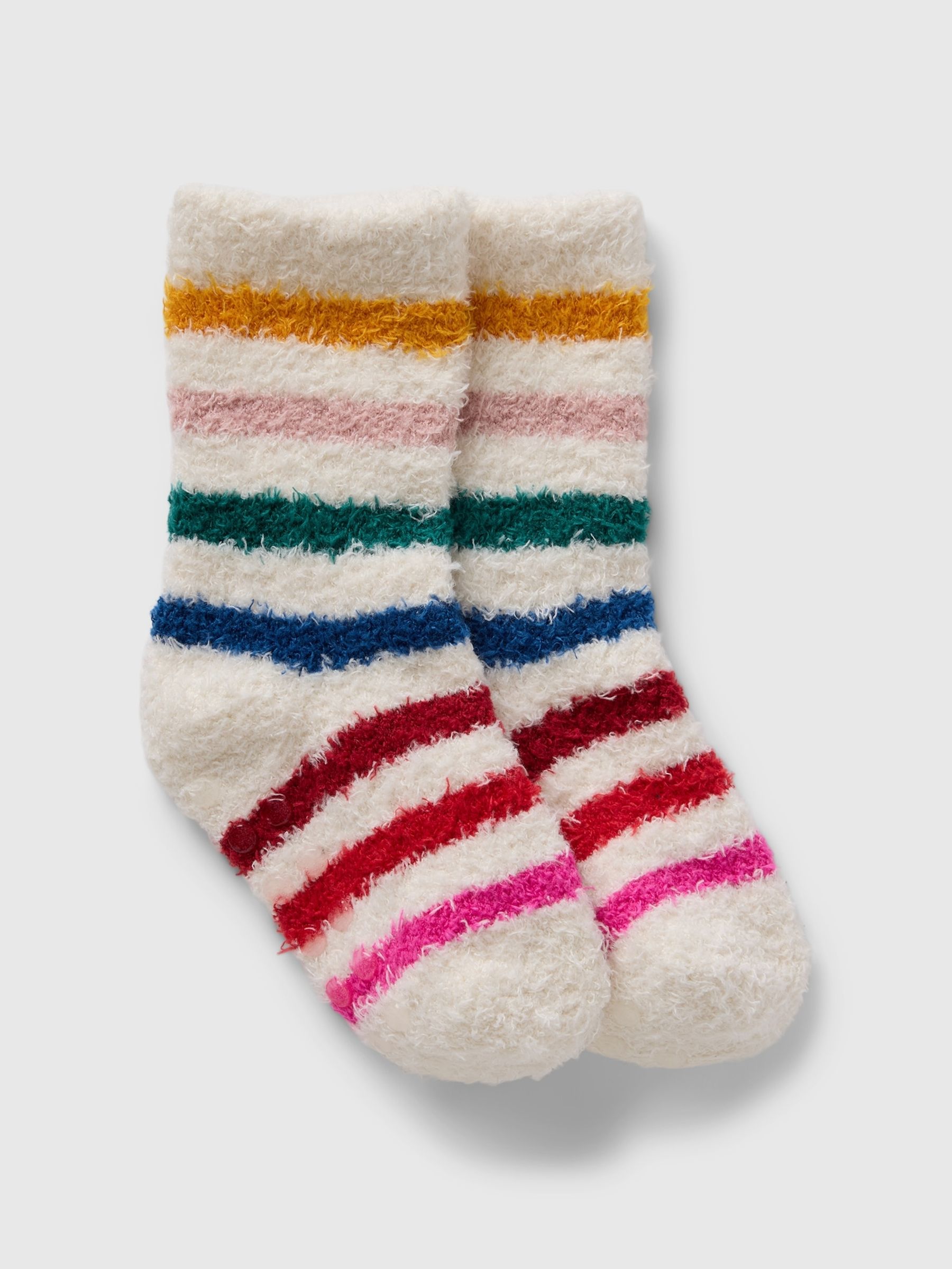 White Stripe Unicorn Cosy Fluffy Socks (Newborn-5yrs) - Image 1 of 1