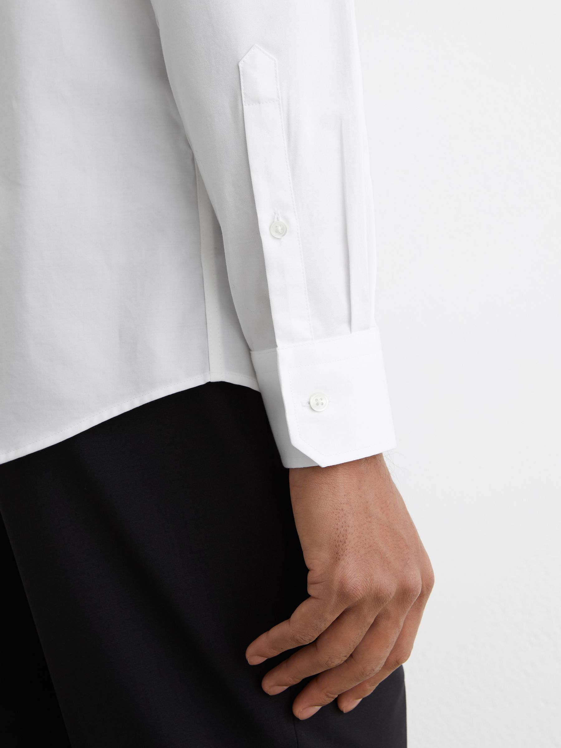 Regular Fit Cotton Dinner Shirt in White - image 5