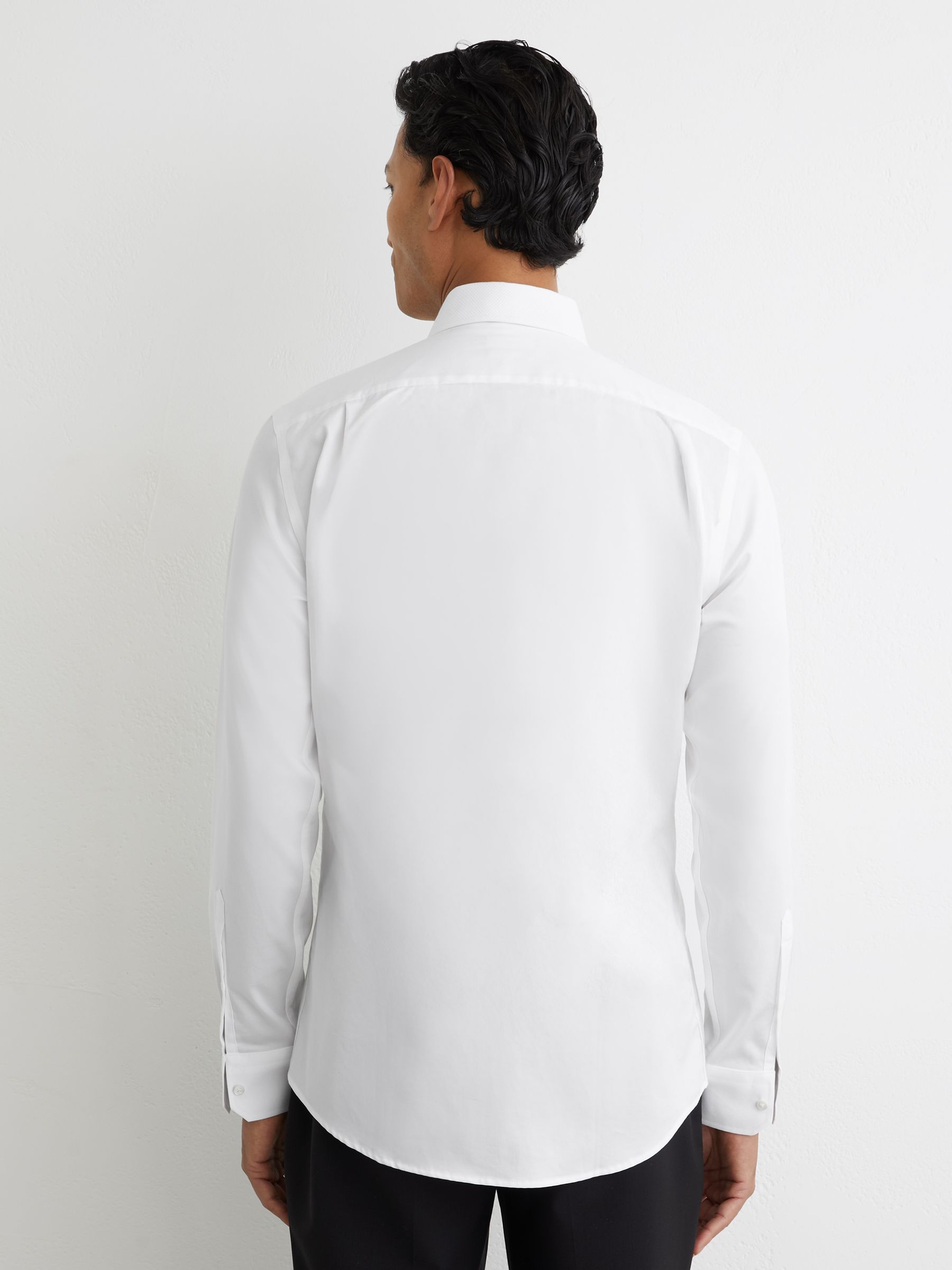 Regular Fit Cotton Dinner Shirt in White - image 4