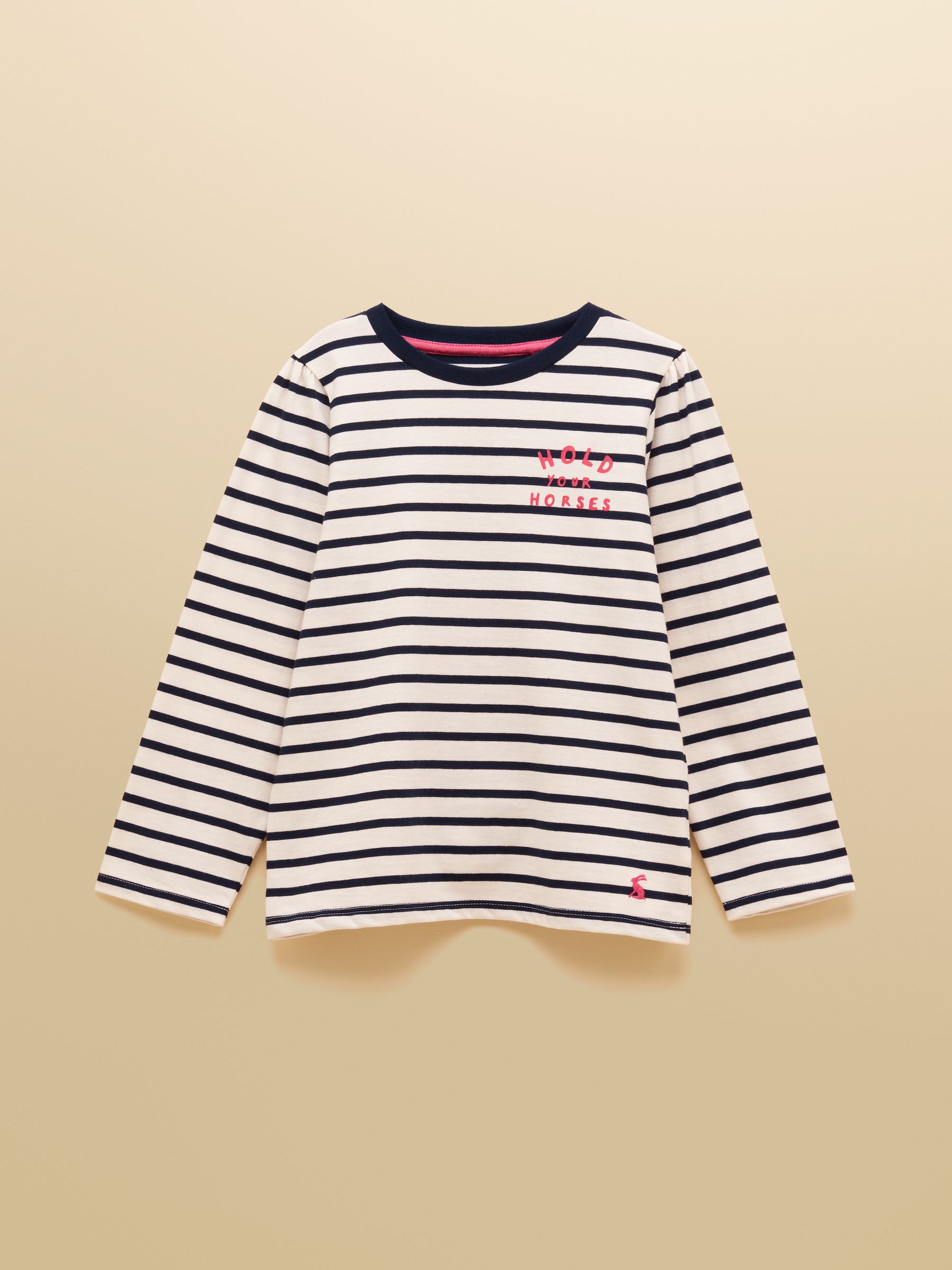 Girls' Khaki Print & Navy Stripe Long Sleeve Top 2 Pack - Image 2 of 11