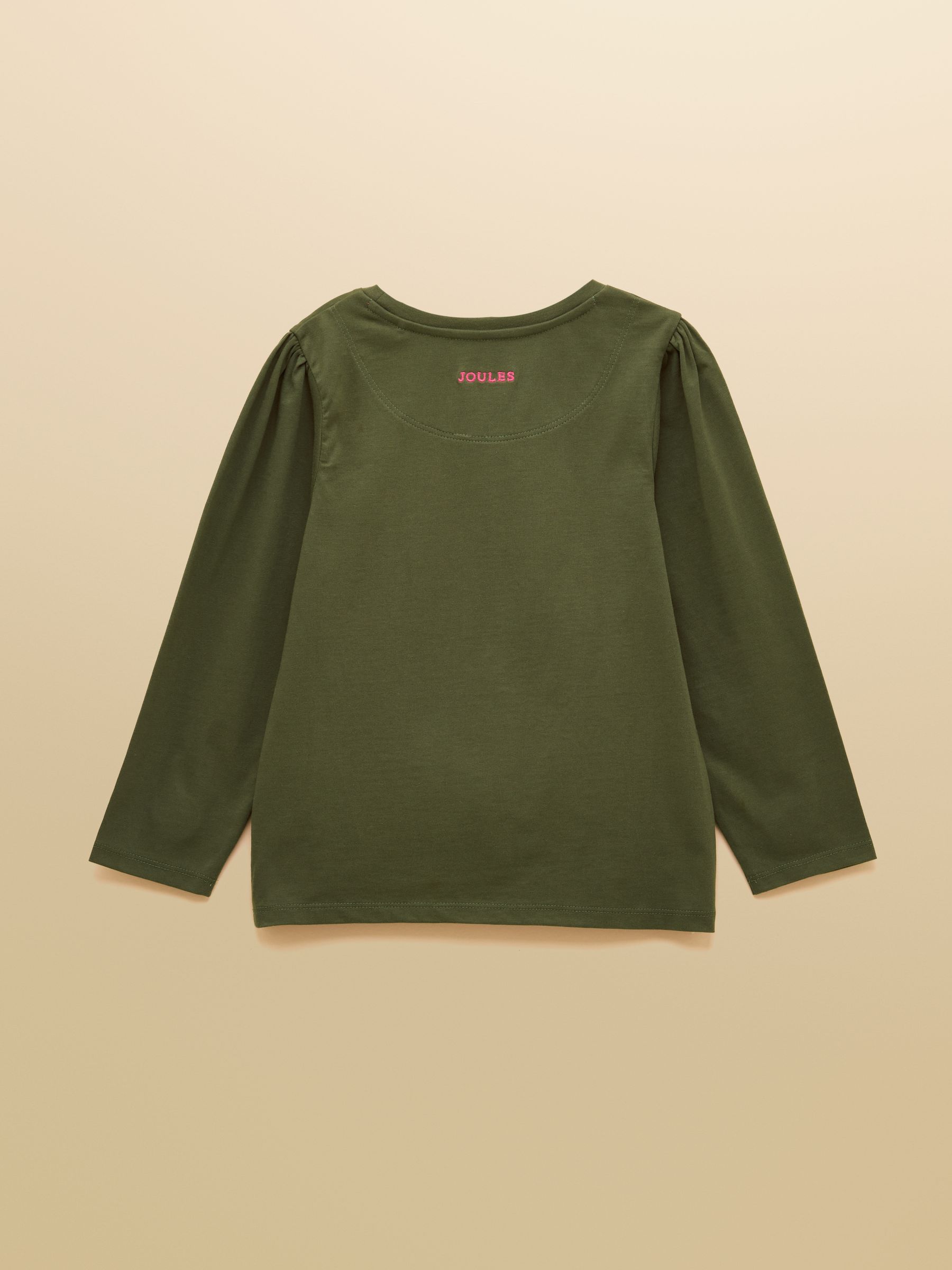 Girls' Khaki Print & Navy Stripe Long Sleeve Top 2 Pack - Image 8 of 11