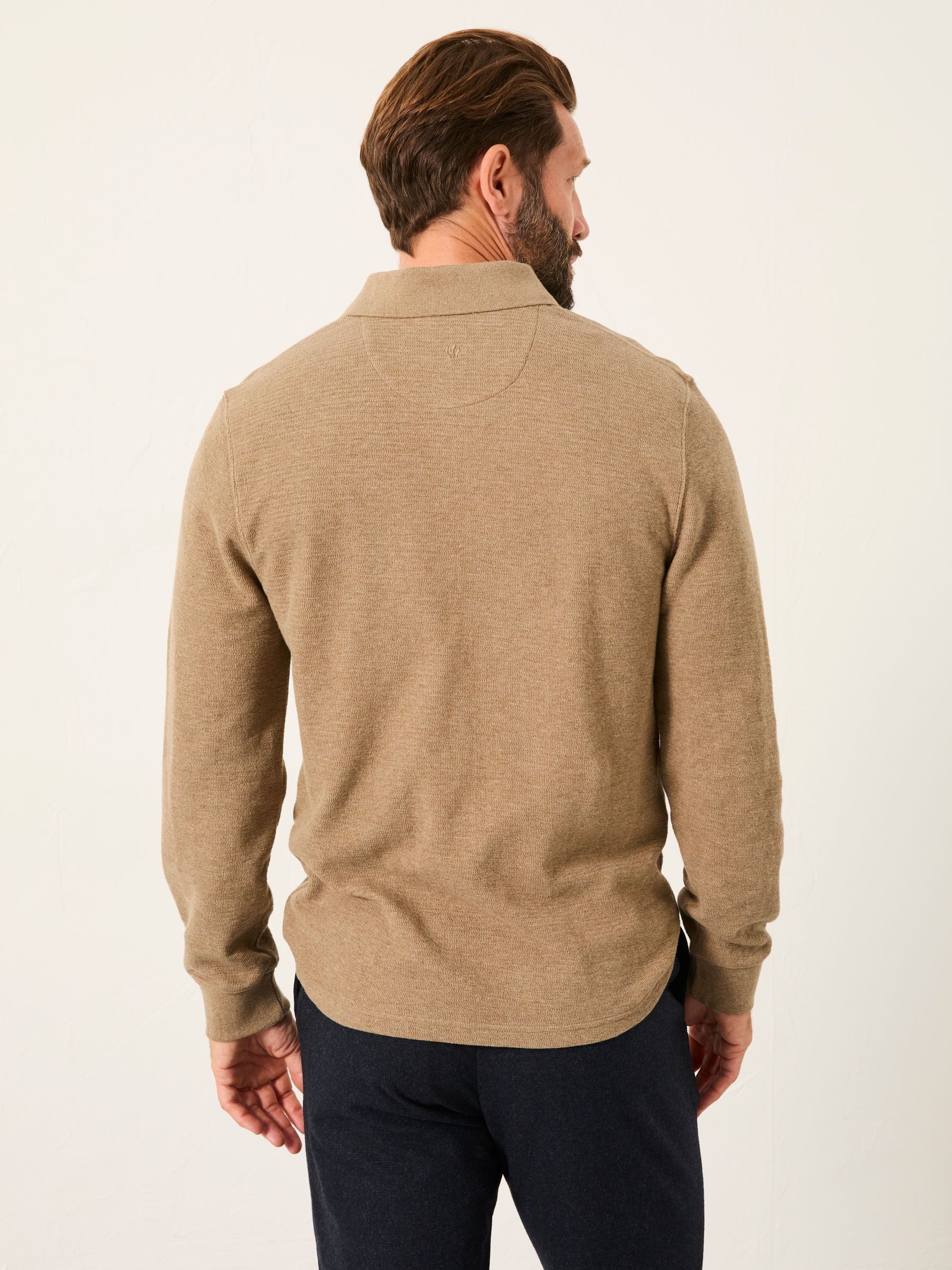 Shawford Dark Natural Long Sleeve Polo - Image 2 of 5