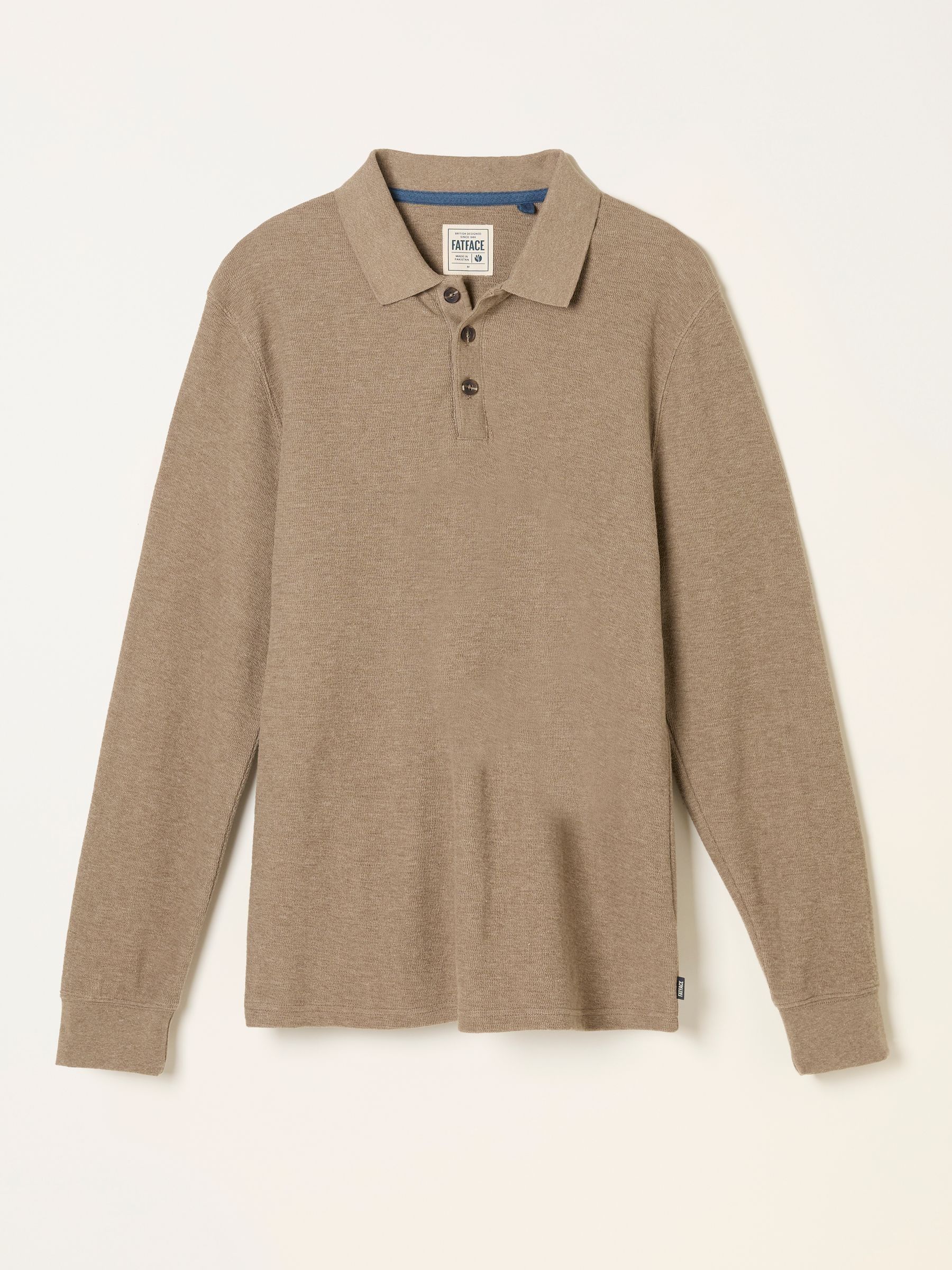 Shawford Dark Natural Long Sleeve Polo - Image 5 of 5