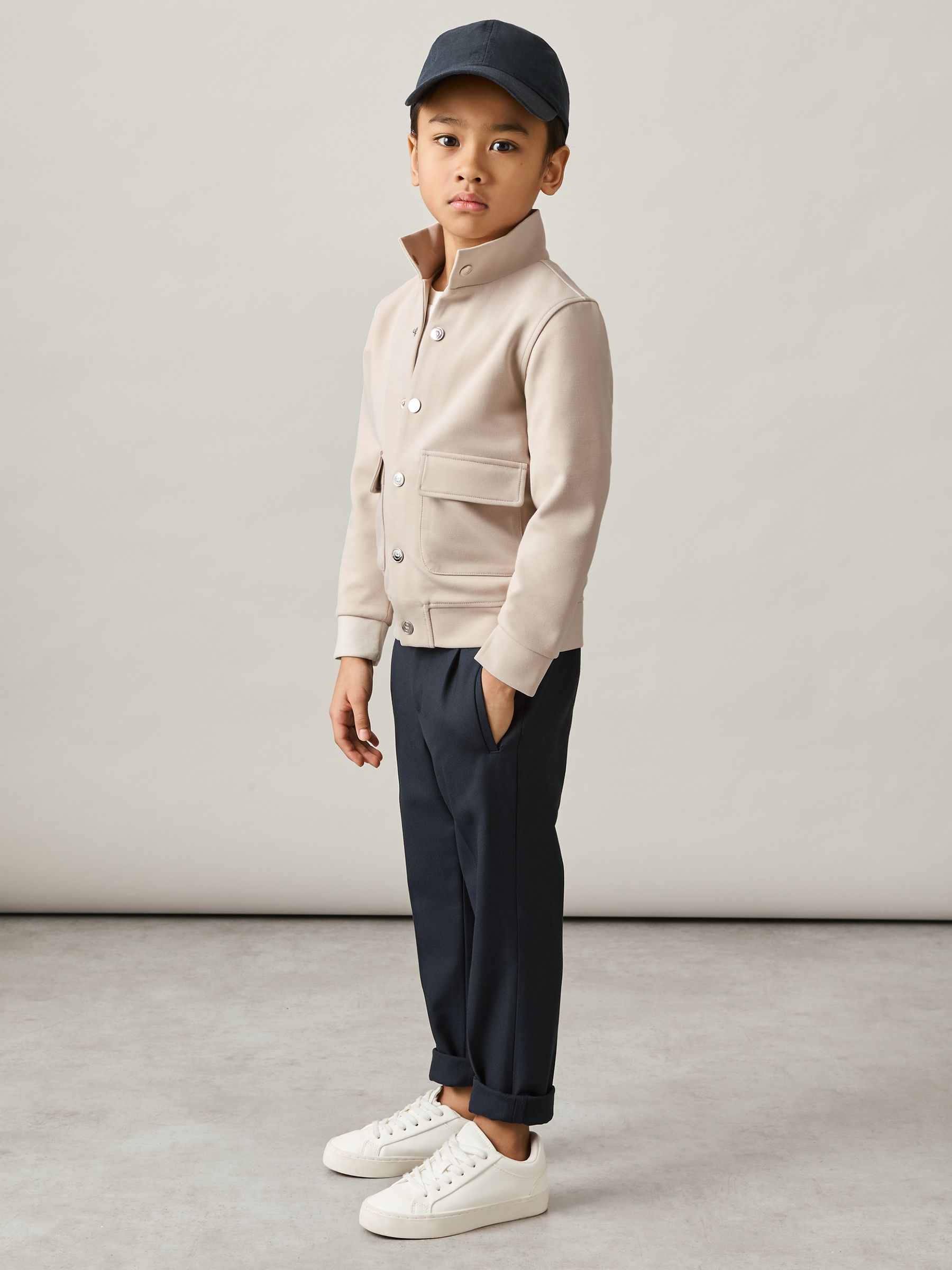 3-9 yrs Interlock Funnel-Neck Jacket in Stone - Image 1 of 4