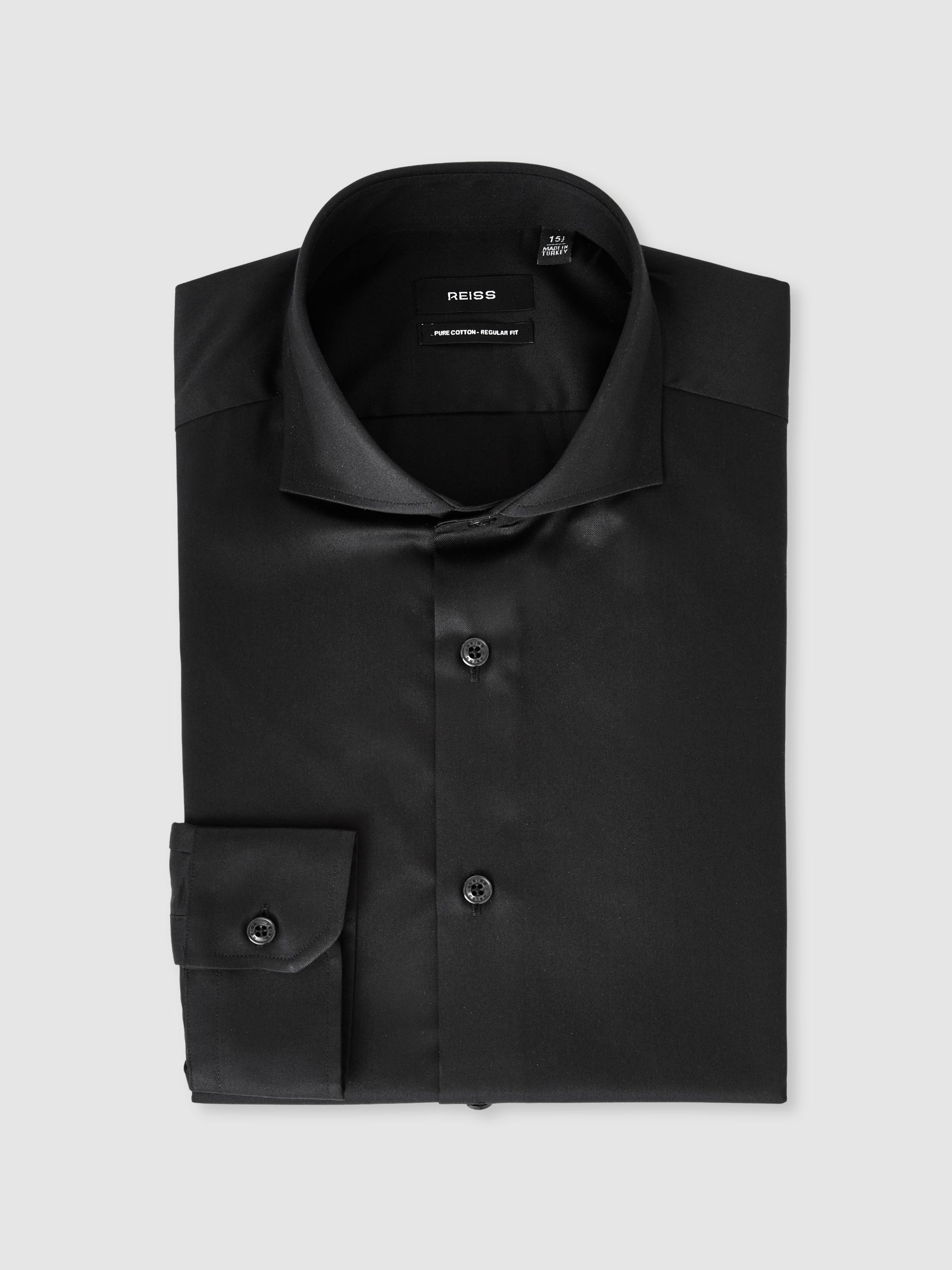 Cotton-Twill Two-Fold Shirt in Black - Image 2 of 7