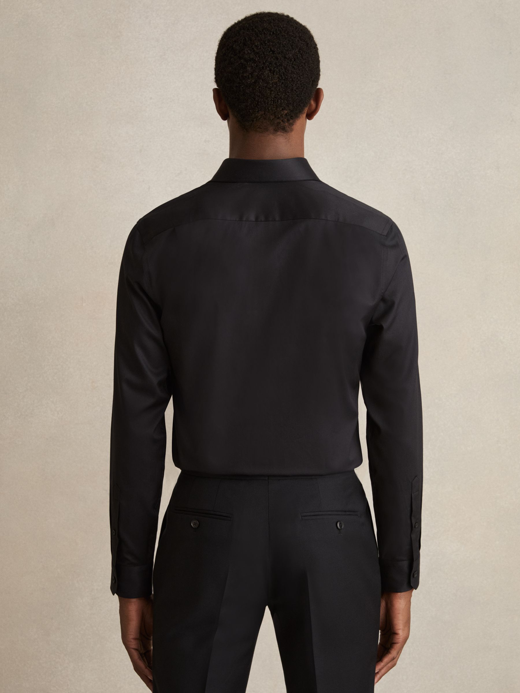 Cotton-Twill Two-Fold Shirt in Black - Image 4 of 7