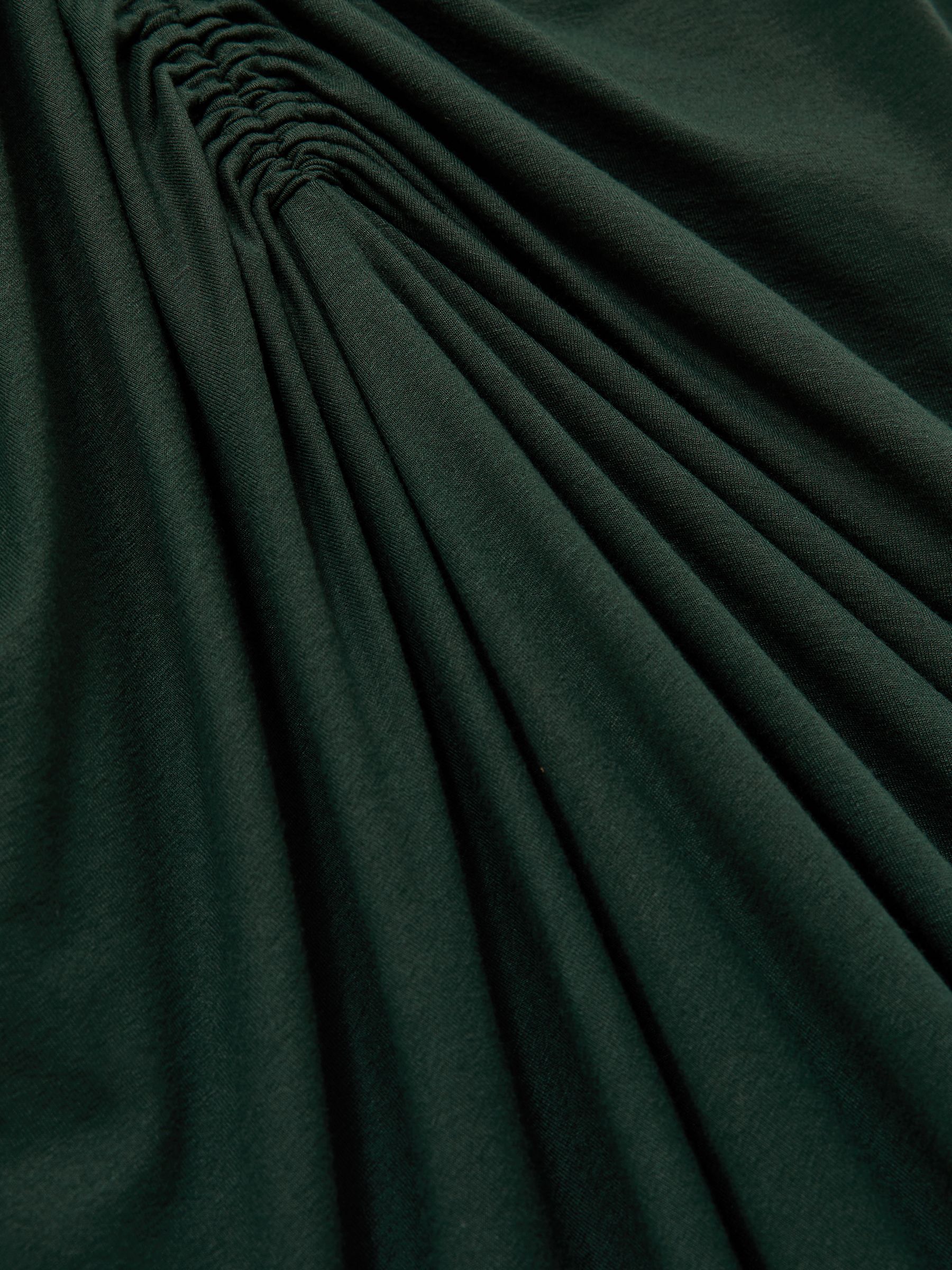 Petite Ruched Jersey Midi Dress in Green - Image 6 of 7