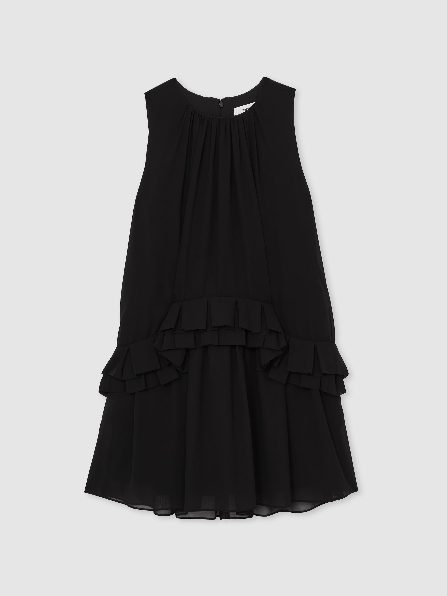 Chiffon Tiered Ruffle Dress in Black - Image 2 of 6
