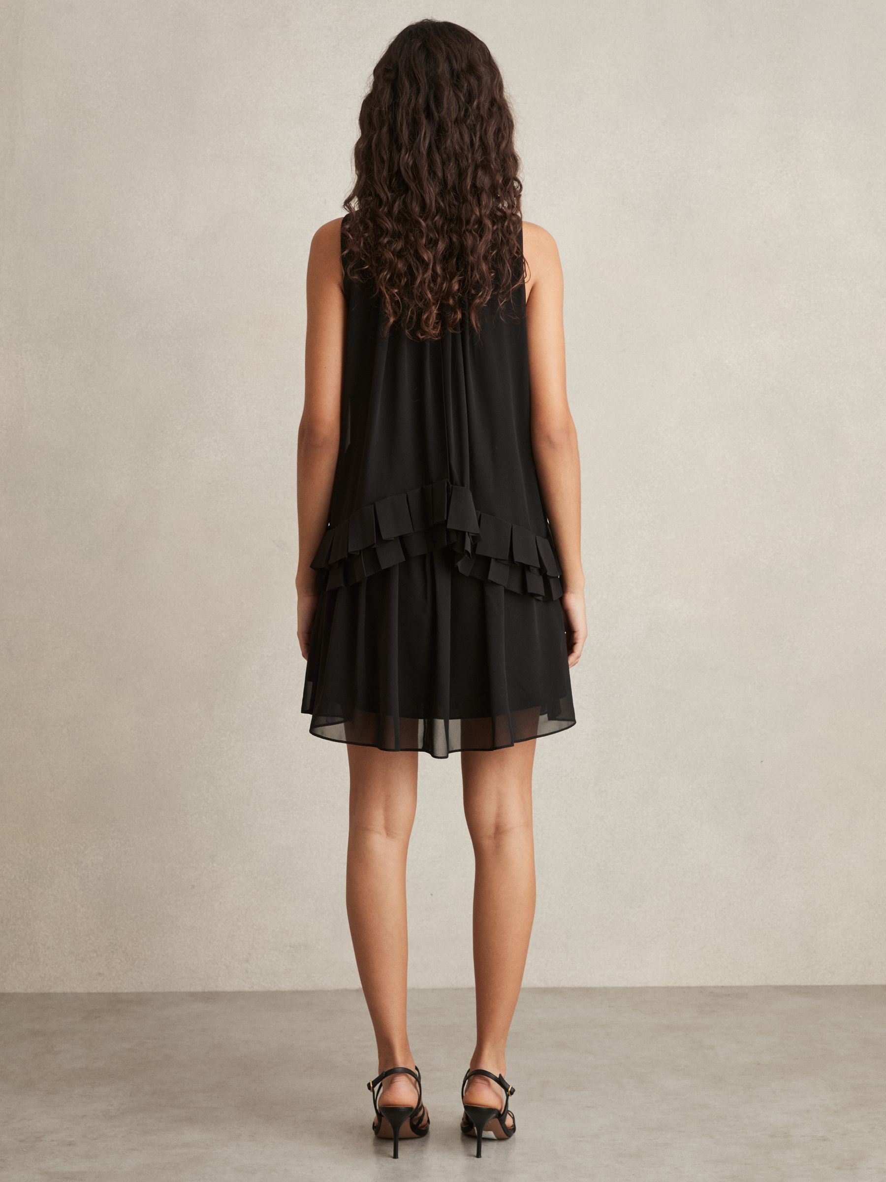 Chiffon Tiered Ruffle Dress in Black - Image 5 of 6