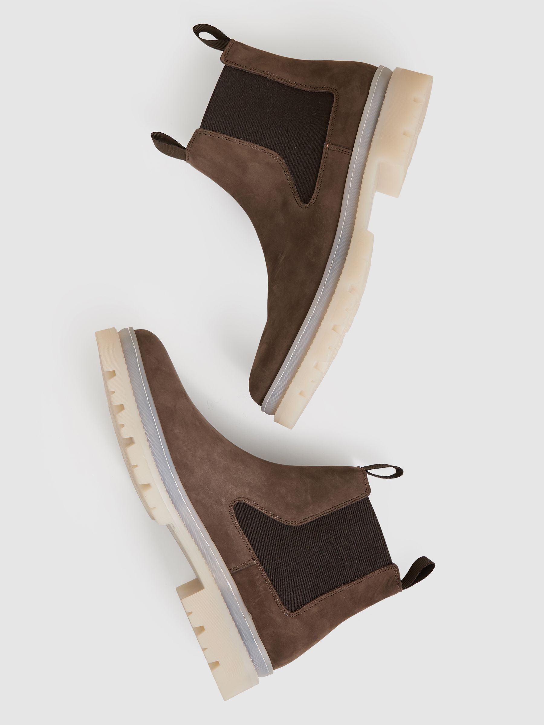 Suede Contrast Sole Chelsea Boots in Brown - Image 3 of 6
