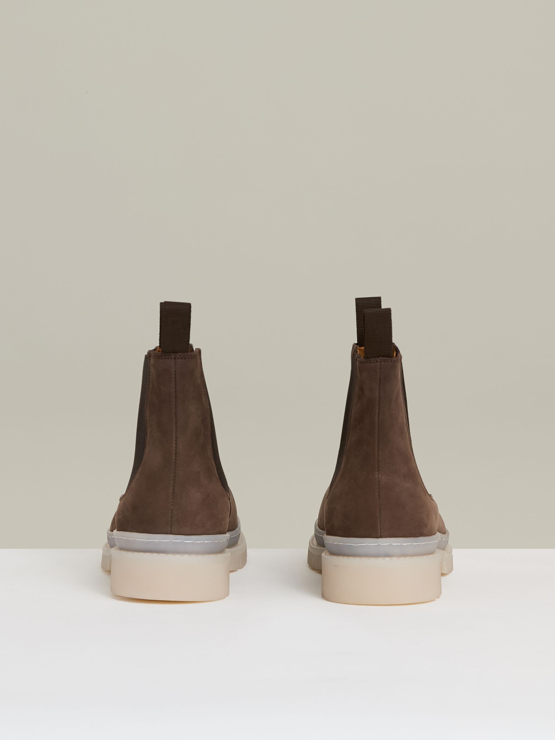 Suede Contrast Sole Chelsea Boots in Brown - image 3