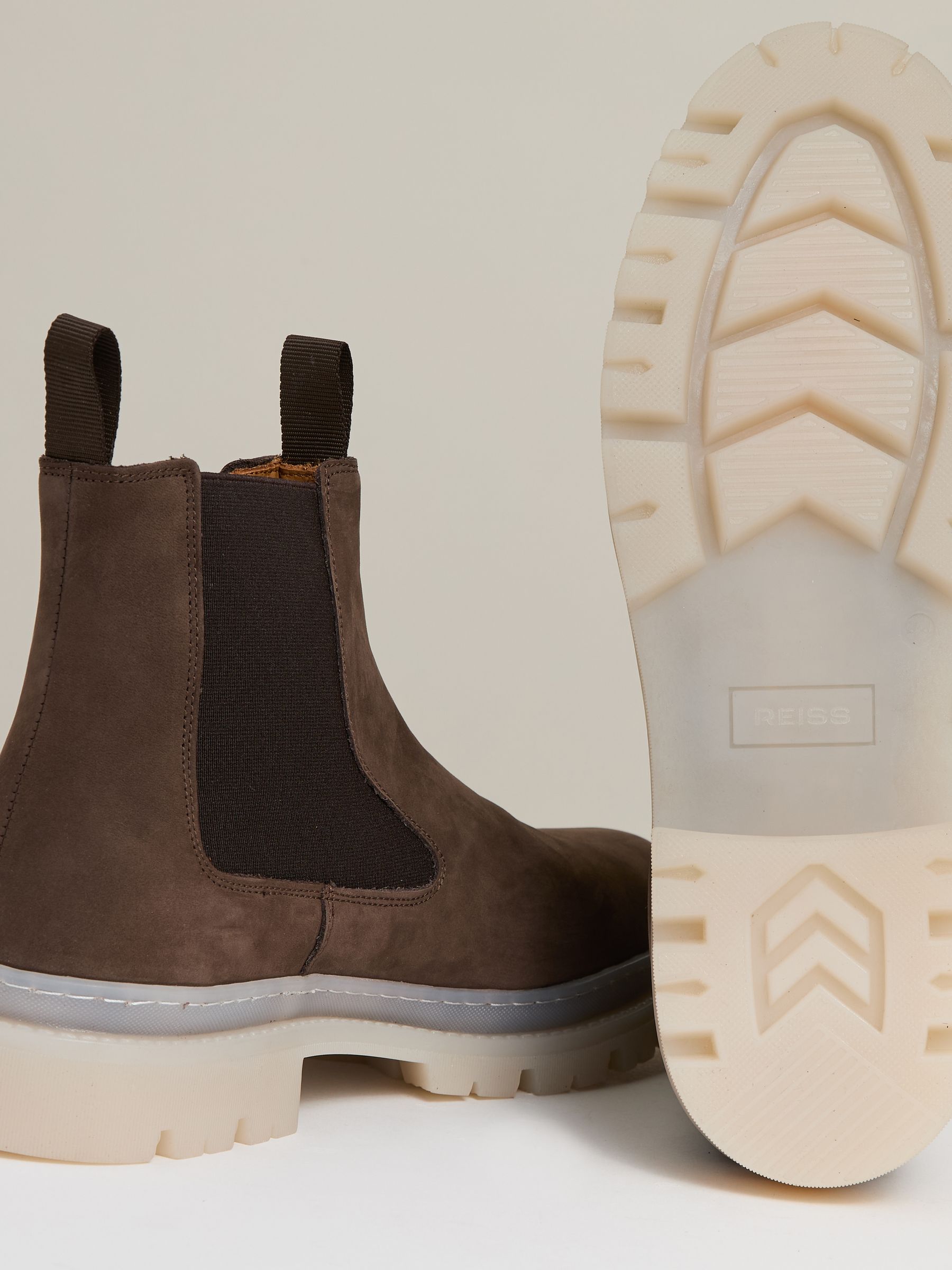 Suede Contrast Sole Chelsea Boots in Brown - image 5