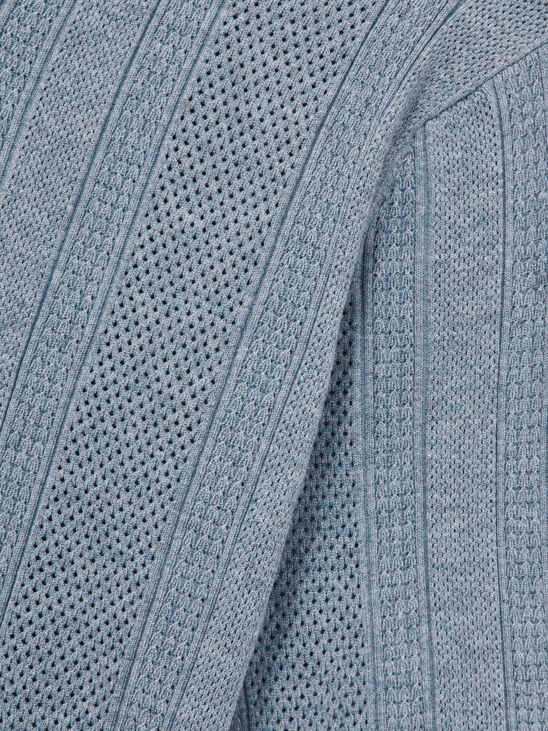Textured-Stripe Knitted Polo Shirt in Airforce Blue - Image 6 of 6