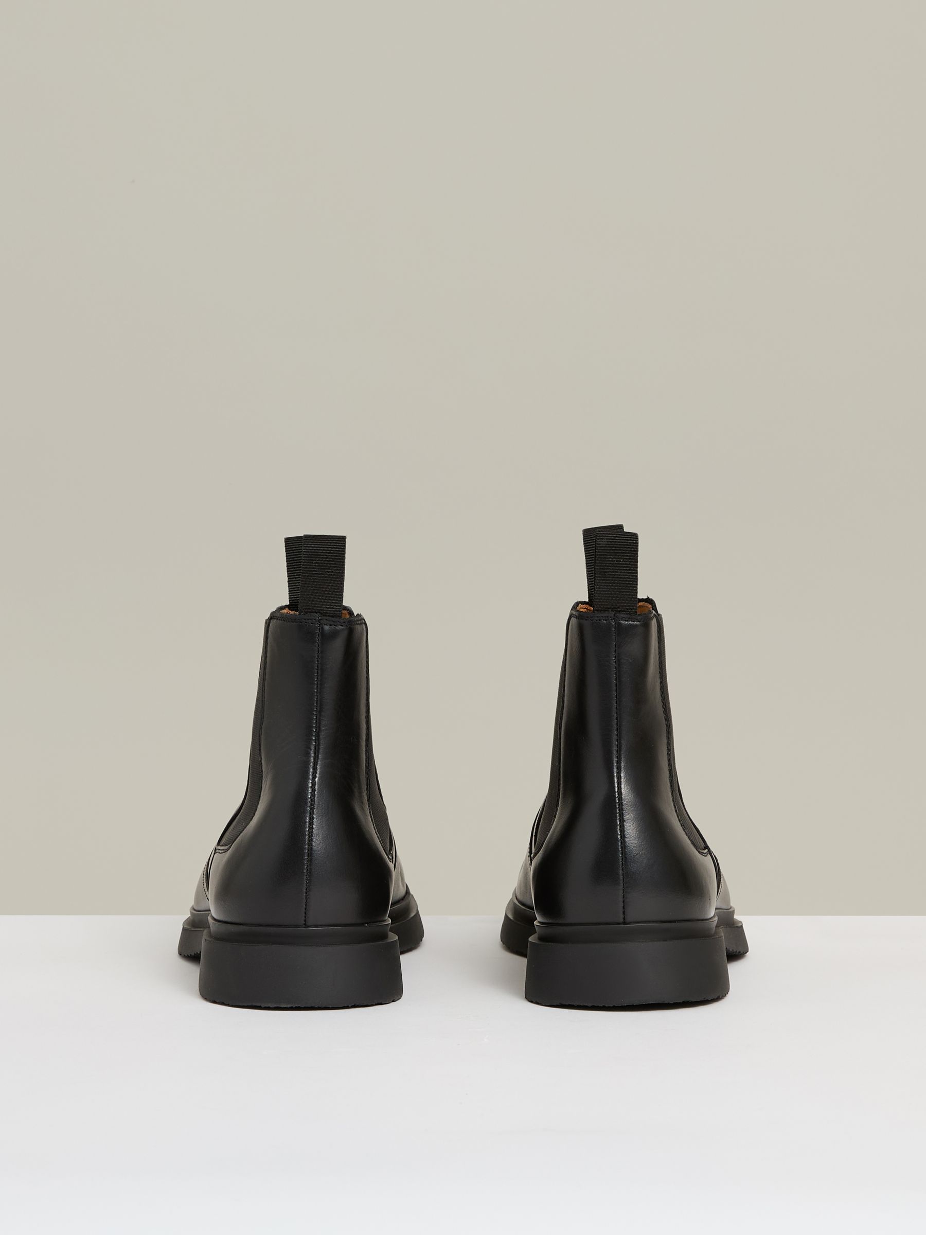 Leather Rubber Sole Chelsea Boots in Black - Image 4 of 6