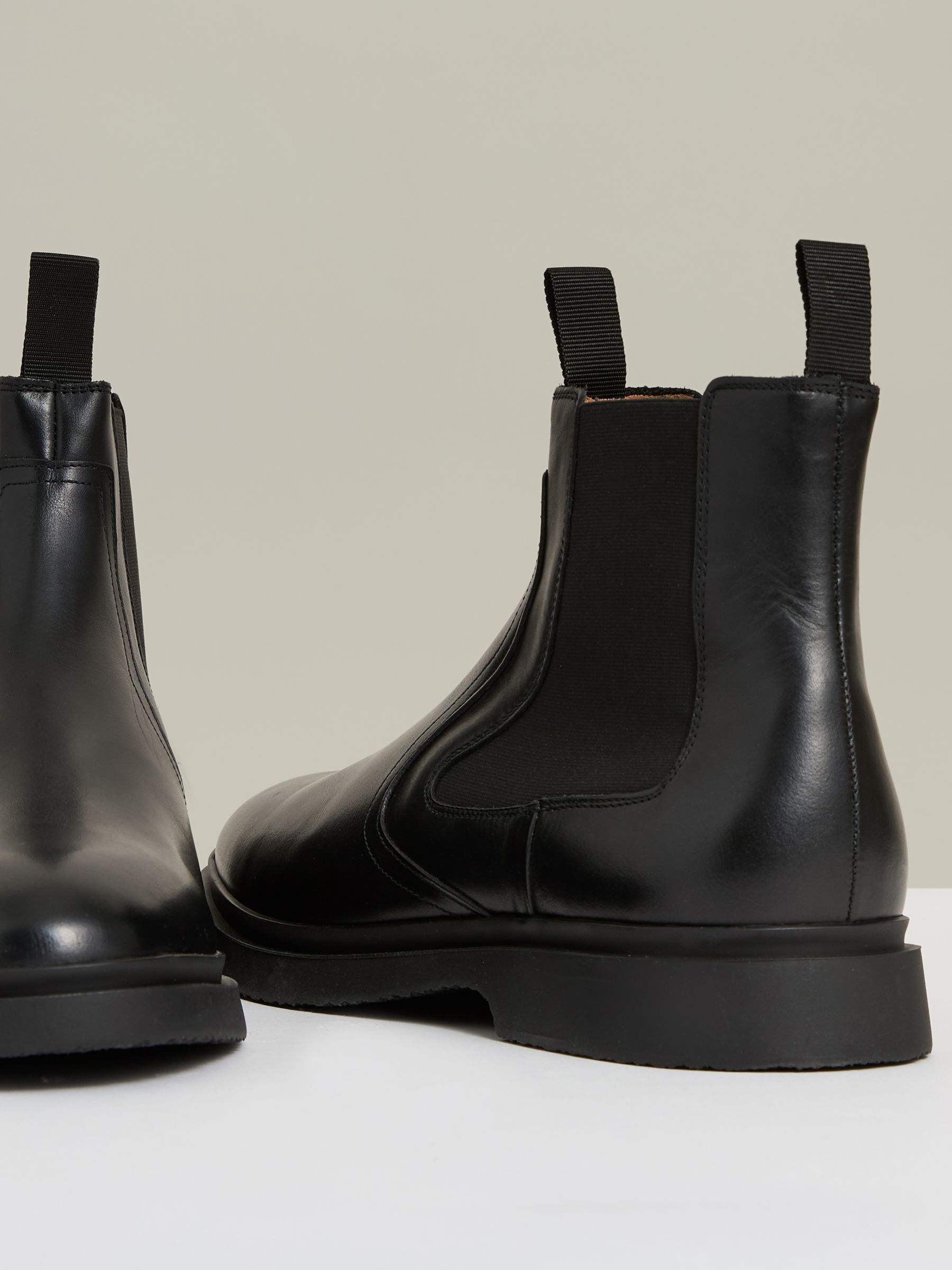 Leather Rubber Sole Chelsea Boots in Black - Image 6 of 6