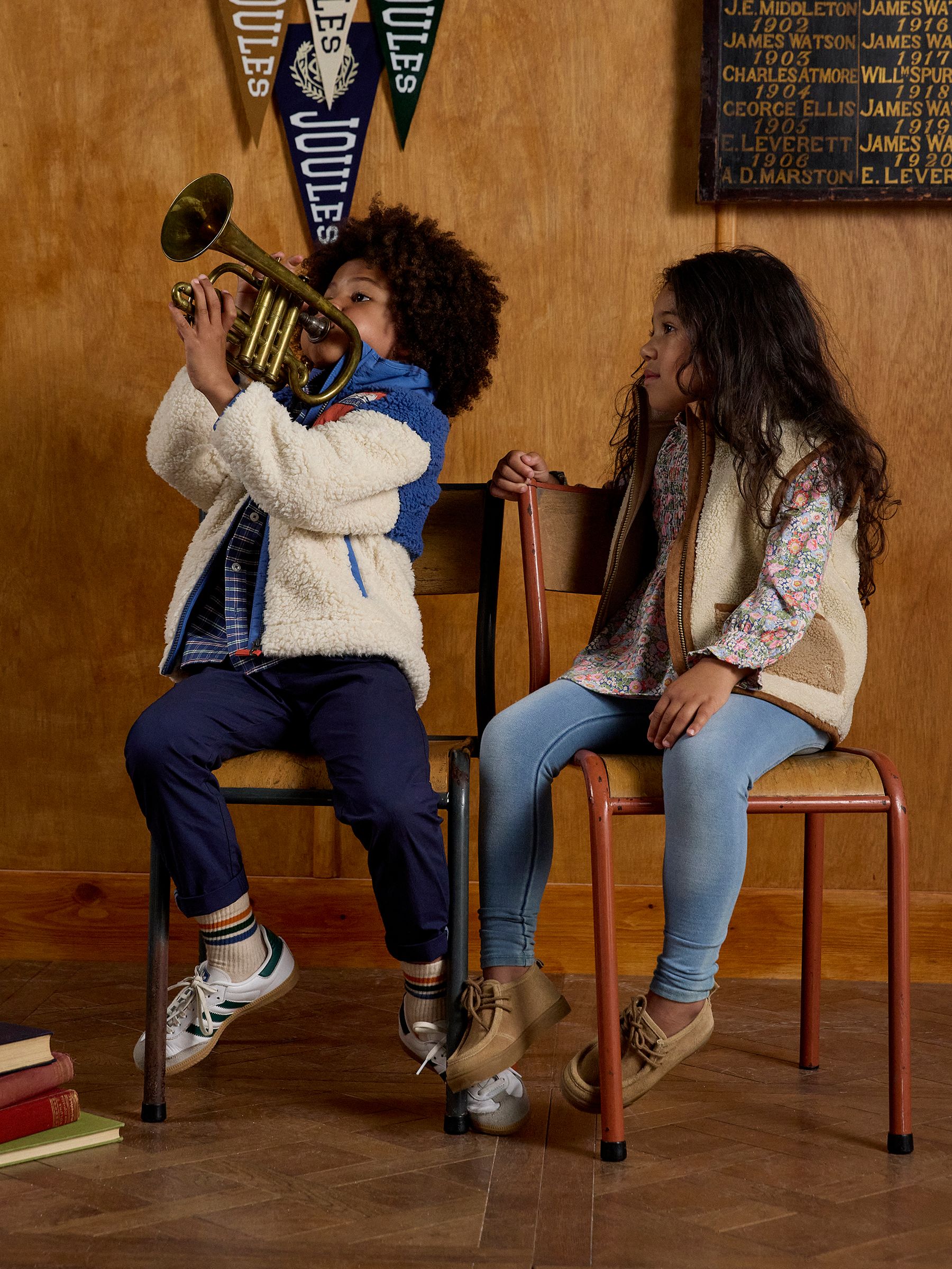 Boys' Billy Cream and Blue Zip Through Fleece - Image 2 of 7