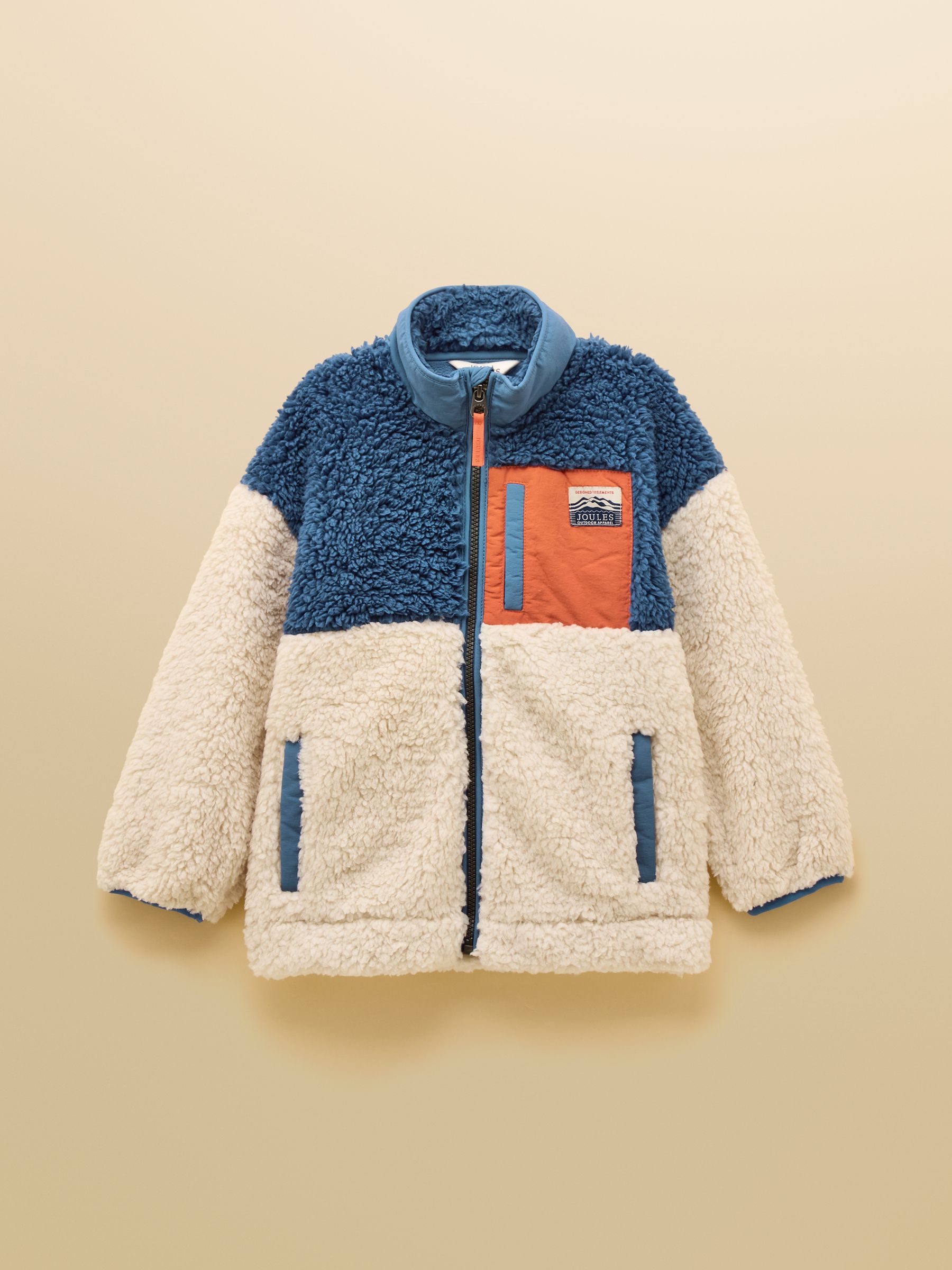Boys' Billy Cream and Blue Zip Through Fleece - Image 4 of 7