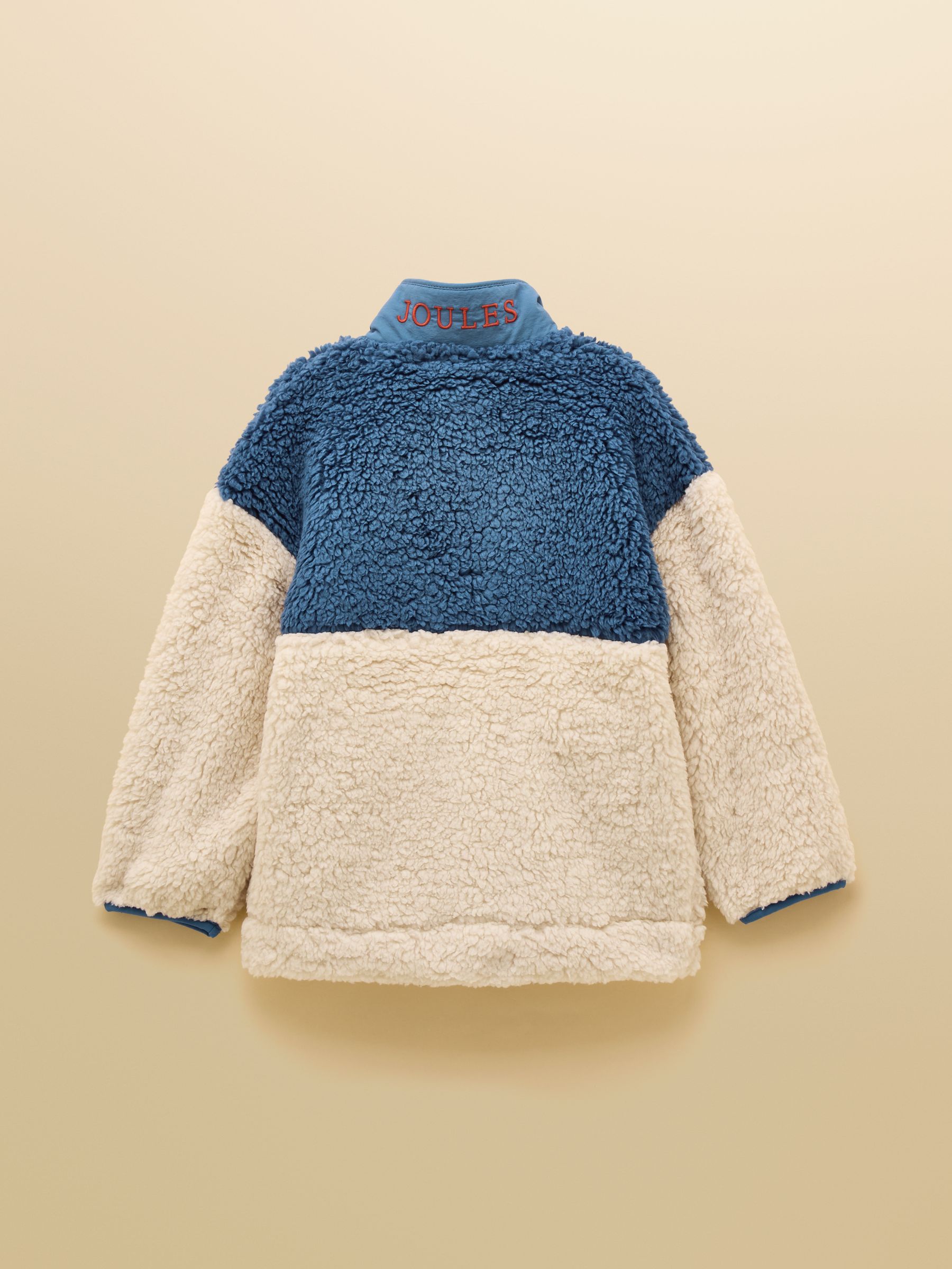 Boys' Billy Cream and Blue Zip Through Fleece - Image 5 of 7