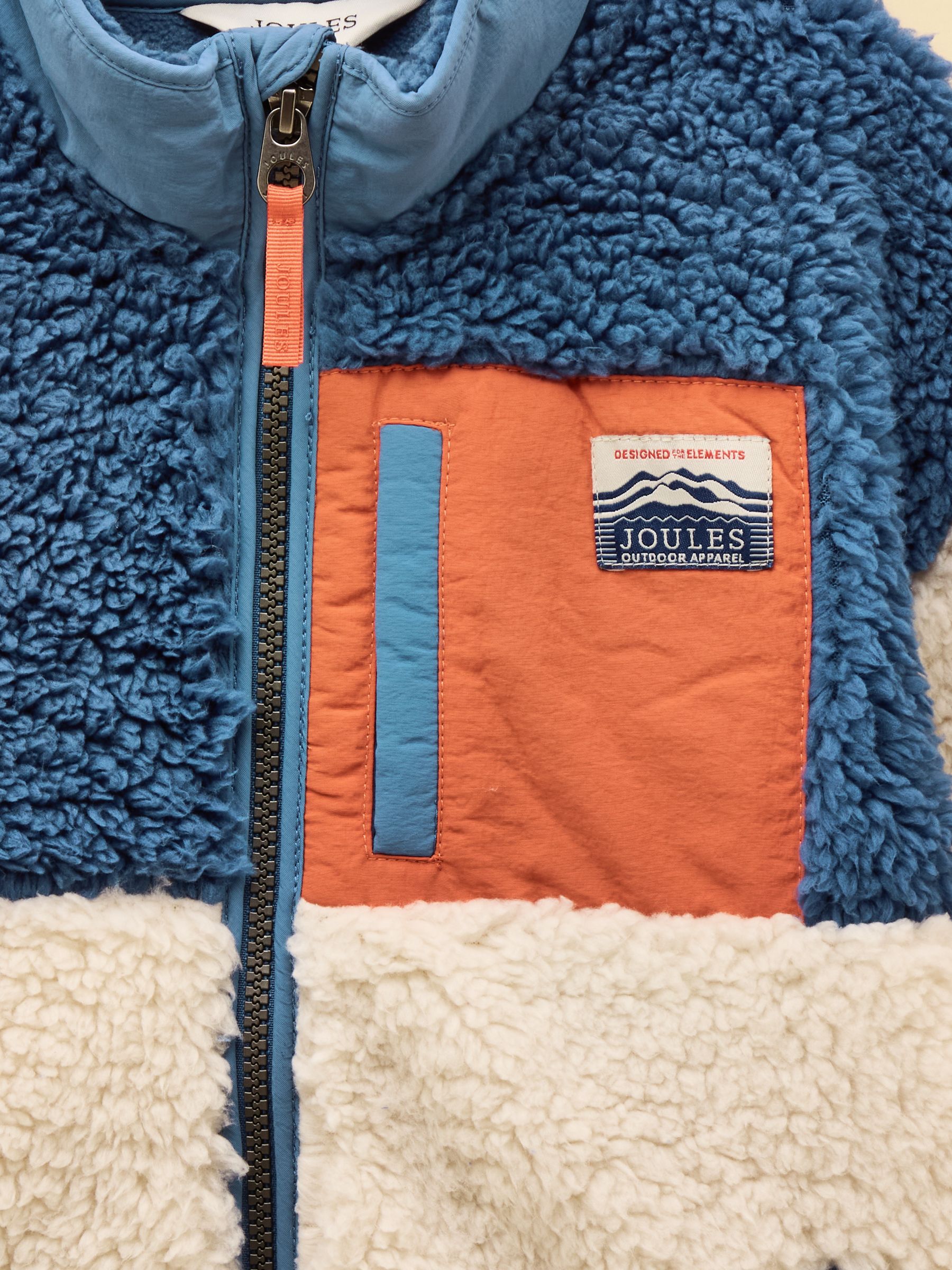 Boys' Billy Cream and Blue Zip Through Fleece - Image 6 of 7