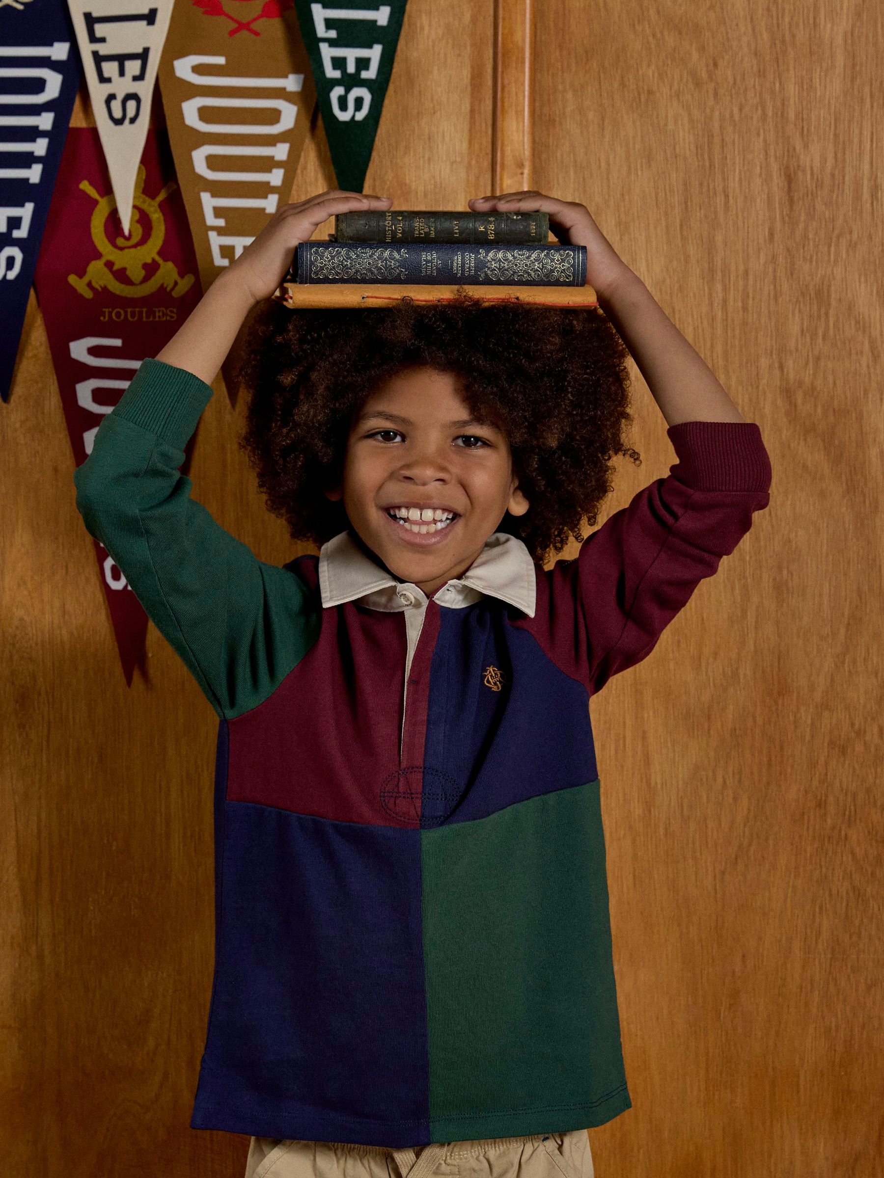 Boys' Rugby Club Multi Colourblock Long Sleeve Shirt - Image 1 of 7