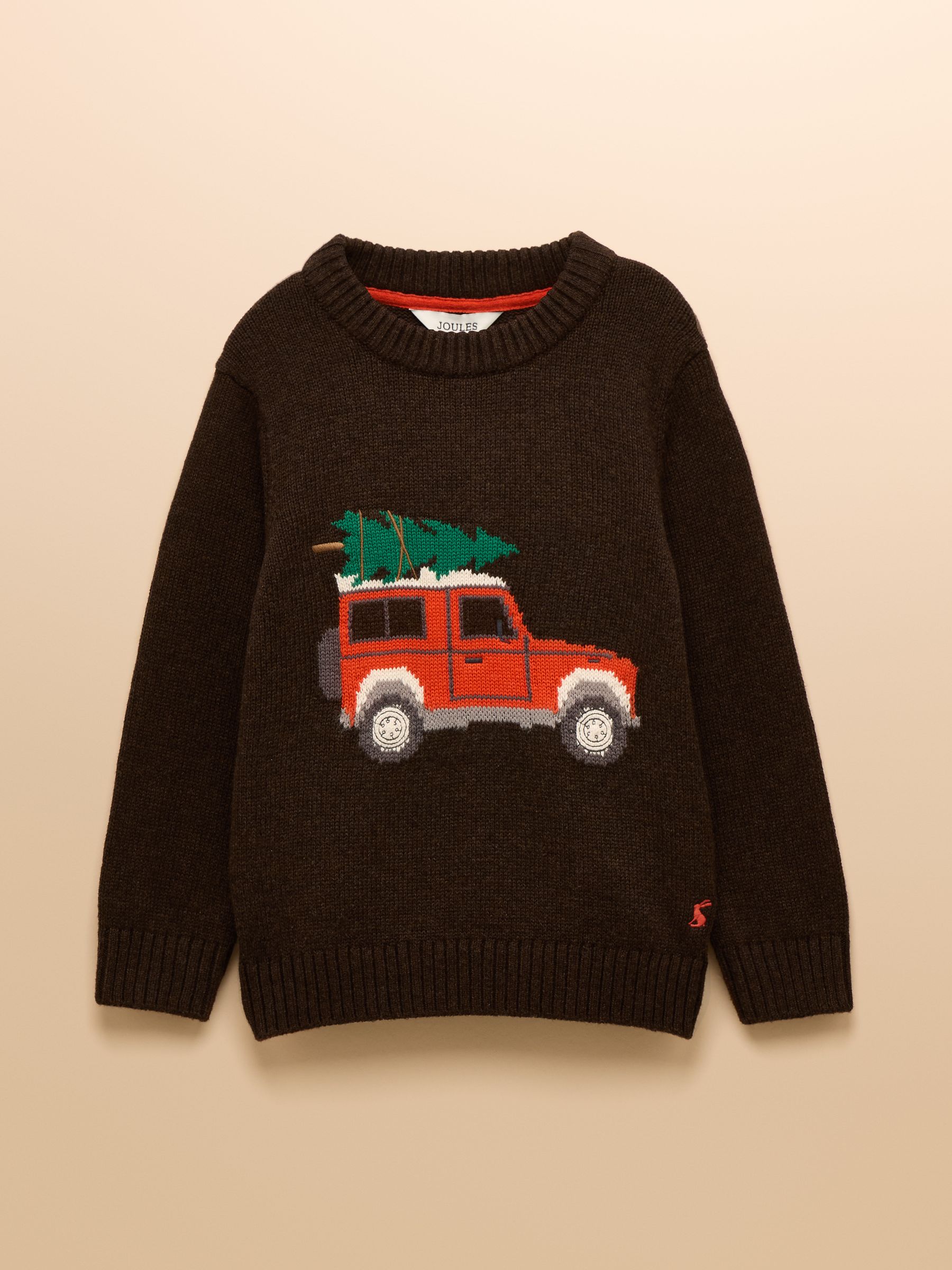 Kids' Cracking Brown Intarsia Knit Jumper - Image 3 of 6