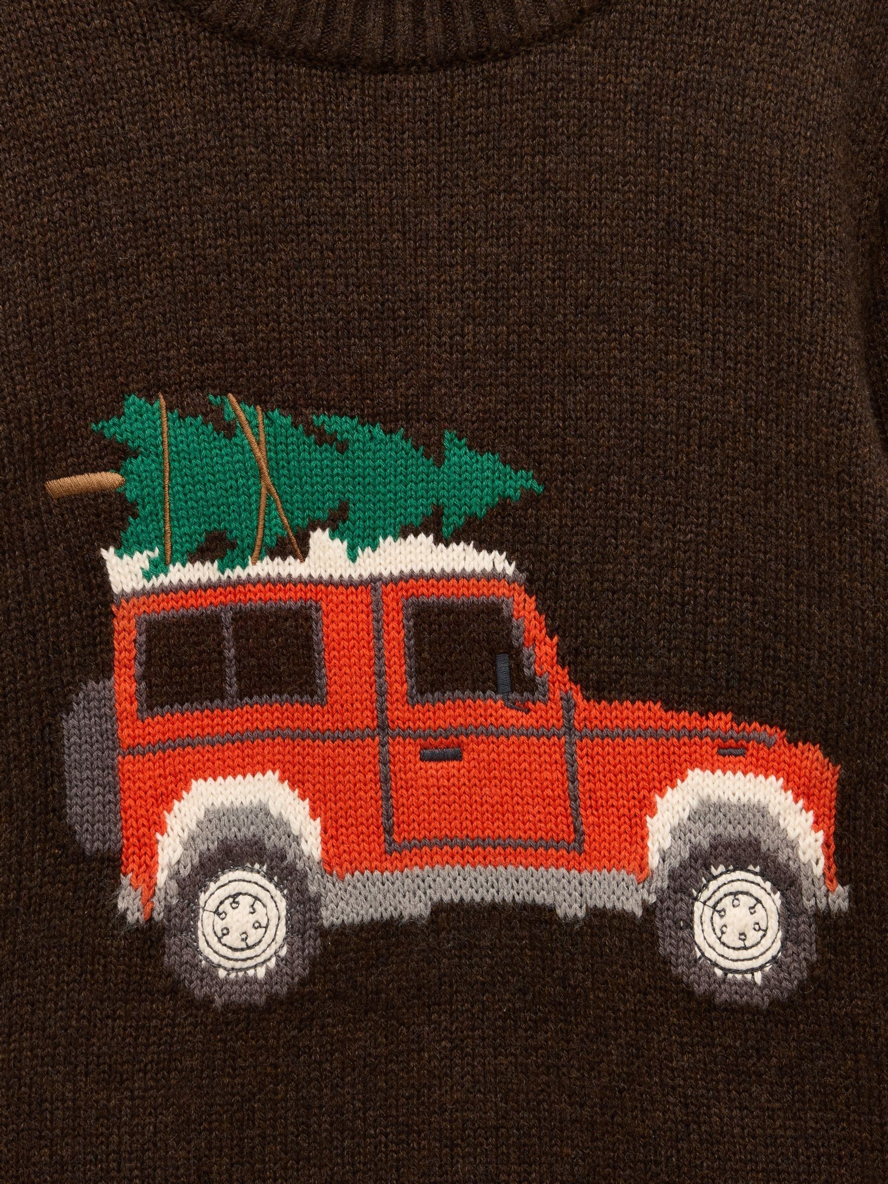 Kids' Cracking Brown Intarsia Knit Jumper - Image 5 of 6