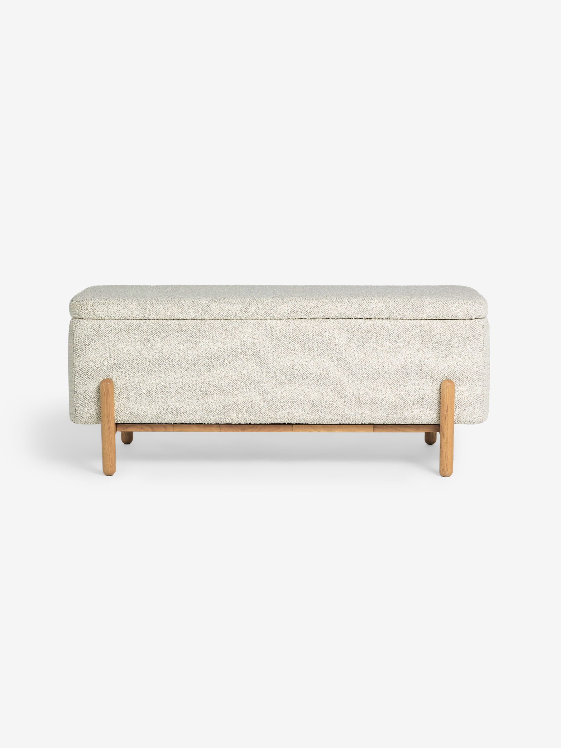 Asare Storage Ottoman Bench in Off White Pax Boucle - Image 4 of 4 Asare Storage Ottoman Bench in Off White Pax Boucle - Image 4 of 4
