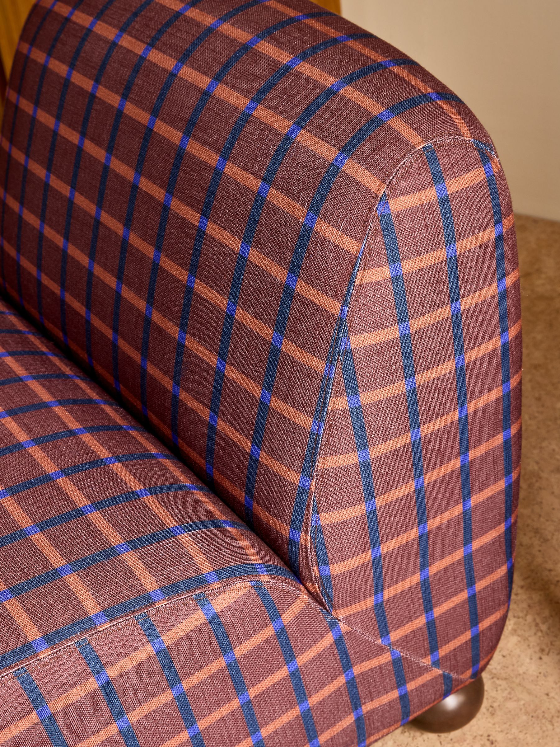 Elwen Accent Chair in Cale Check Rust Brown - Image 3 of 6