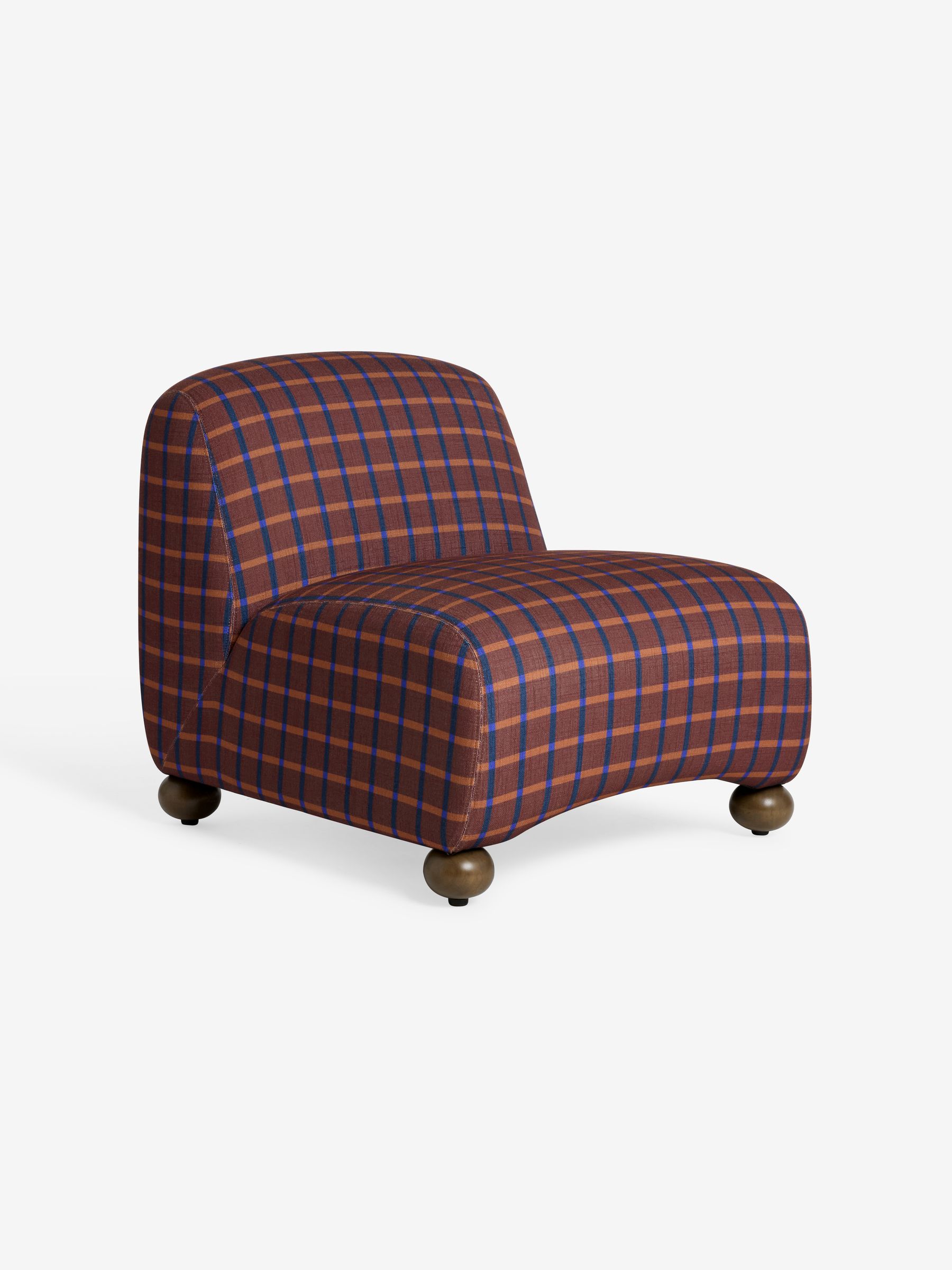 Elwen Accent Chair in Cale Check Rust Brown - Image 5 of 6