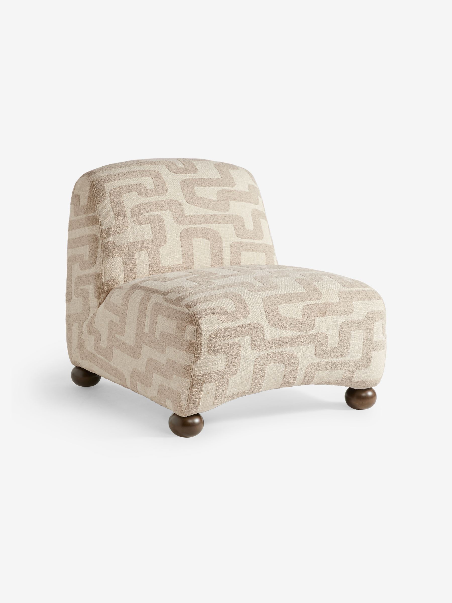 Elwen Accent Chair in Clyde Abstract Weave Natural Sand - Image 4 of 5