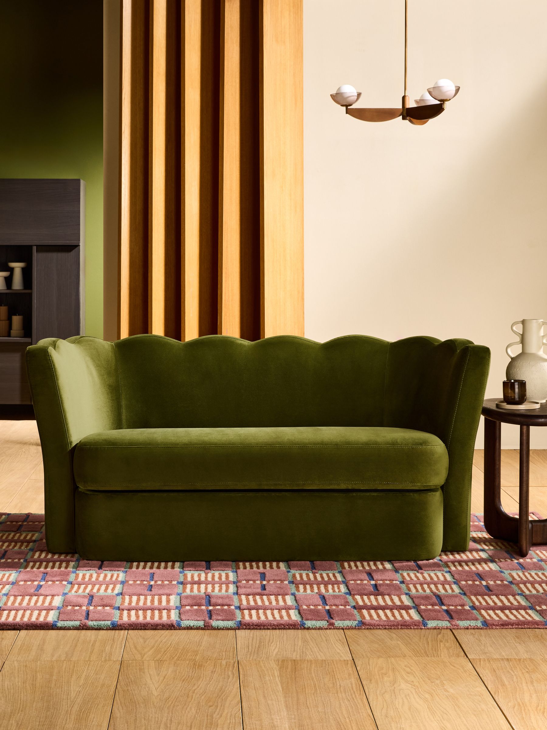 Maya 2 Seater Sofa in Pistachio Green Velvet - Image 1 of 6 Maya 2 Seater Sofa in Pistachio Green Velvet - Image 1 of 6